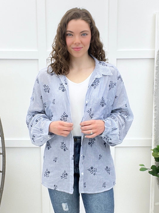 Brunch And Blooms Button-Up Top