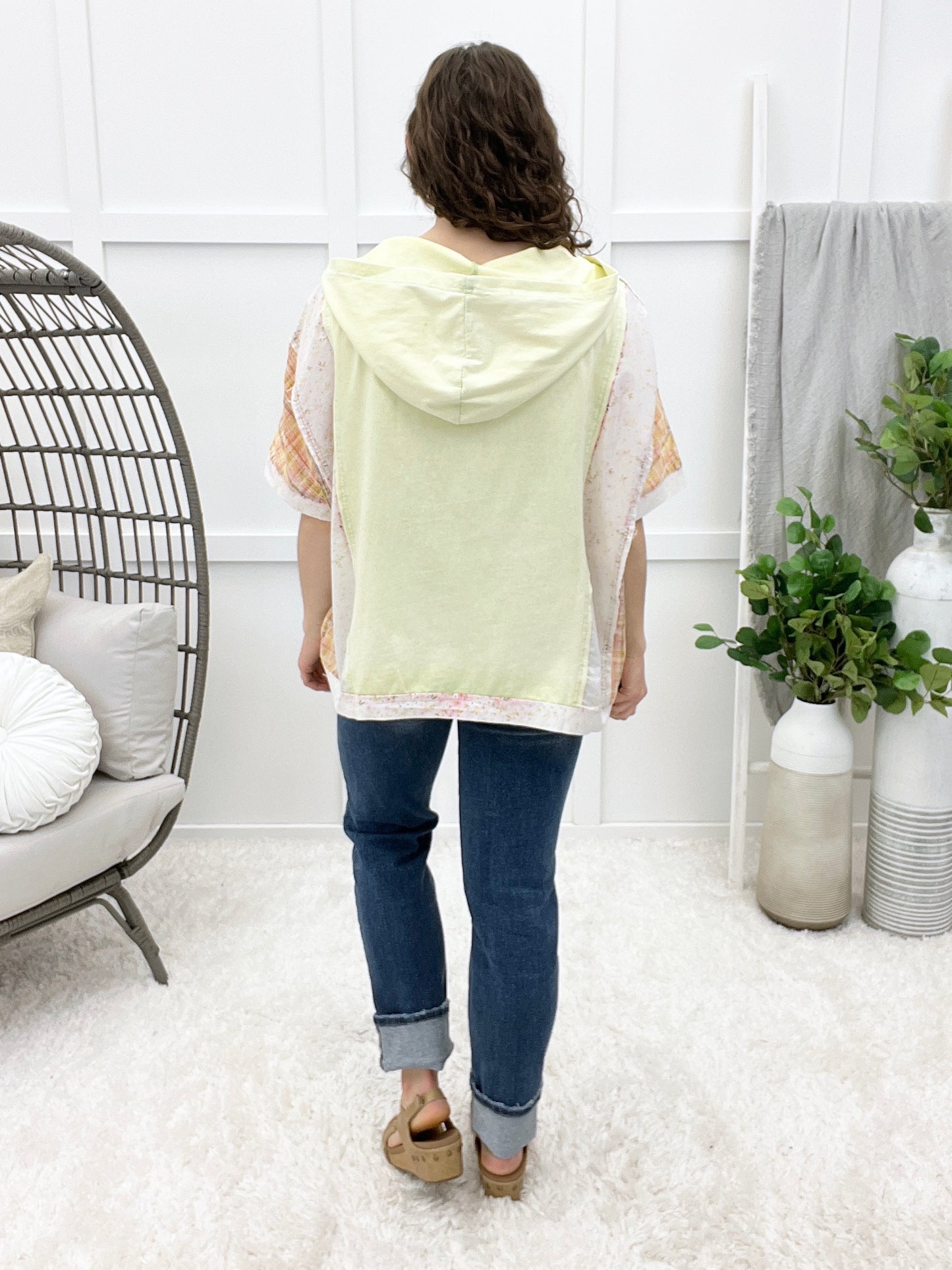 The Patchwork Petal Hooded Top