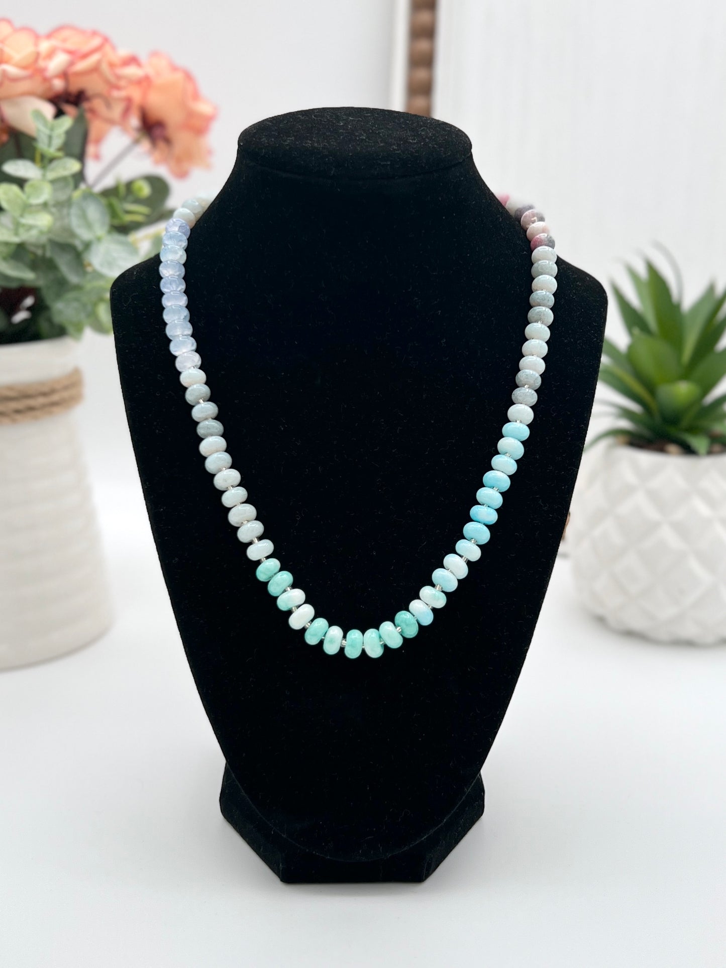 Natural Stone Semi-Precious Glass Mixed Necklace