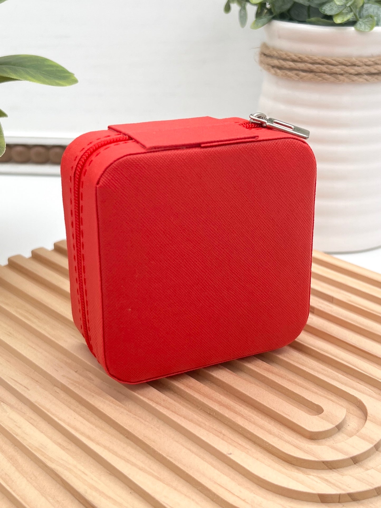 Jewelry Organizer Travel Box Case - Red