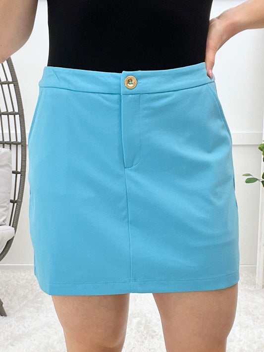Dear Scarlett Get It Straight Mon Skort - Aqua