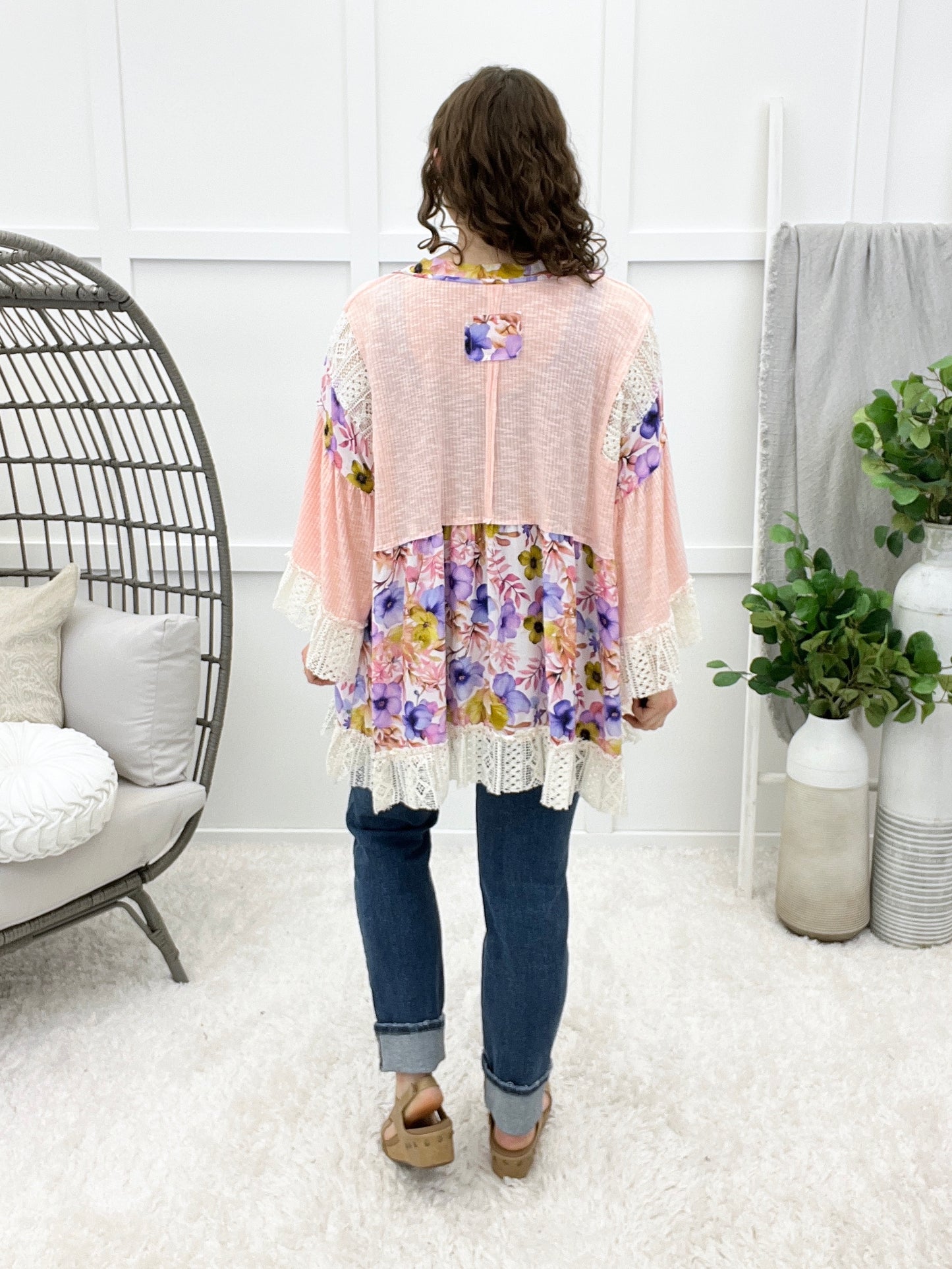 Field & Fringe Cardigan - Blush Pink