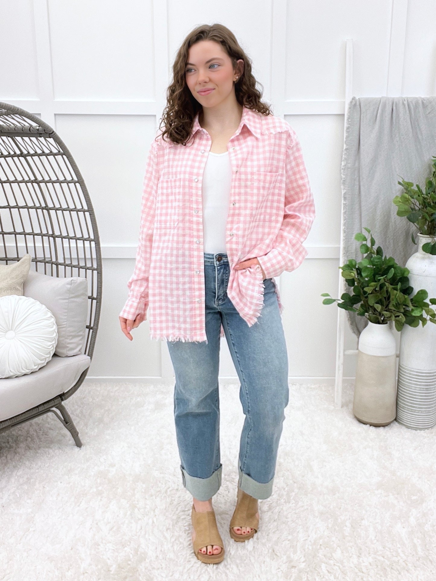 Right On Cue Button-up Top