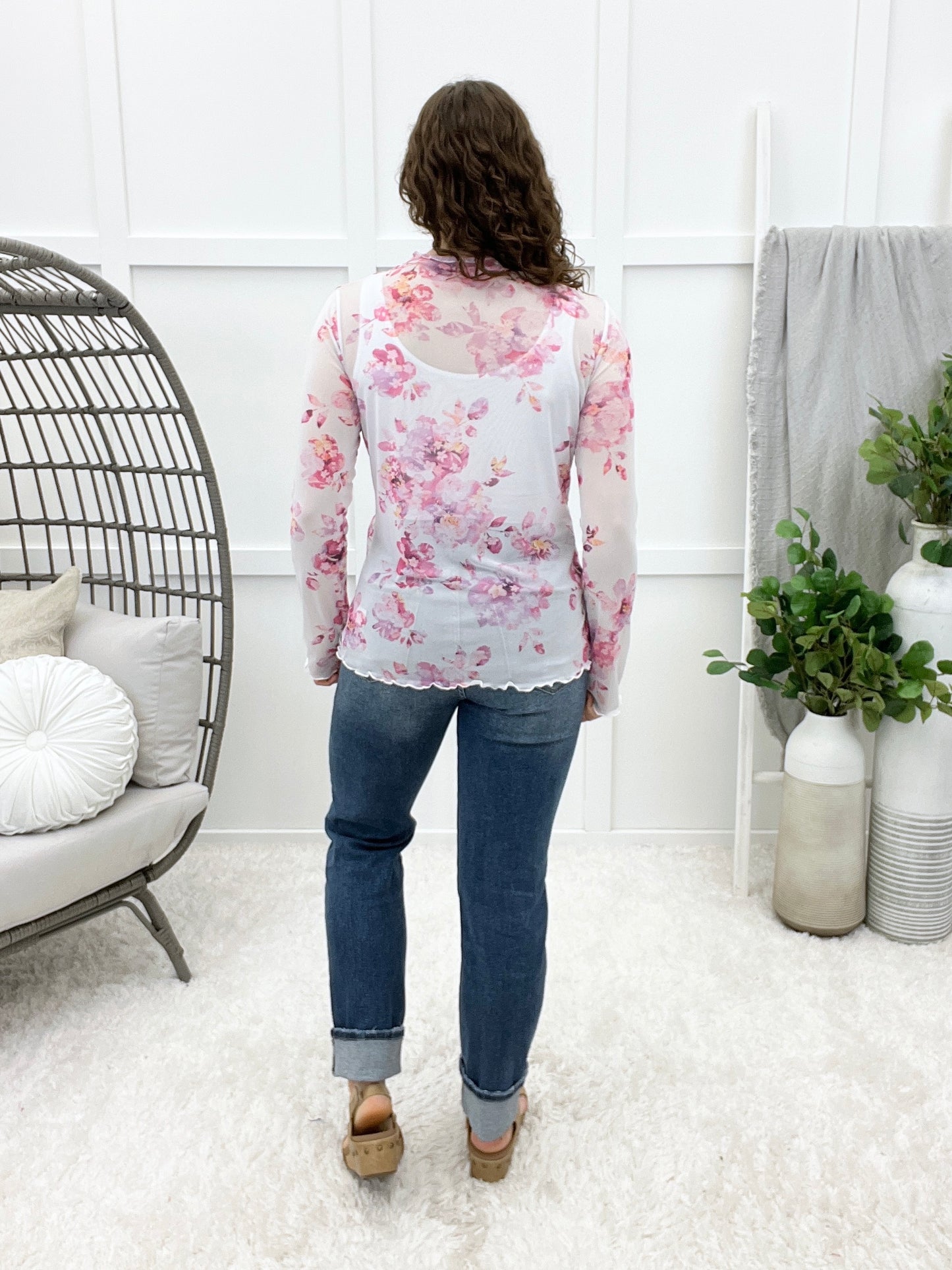 Little Blooms Top - Fuchsia