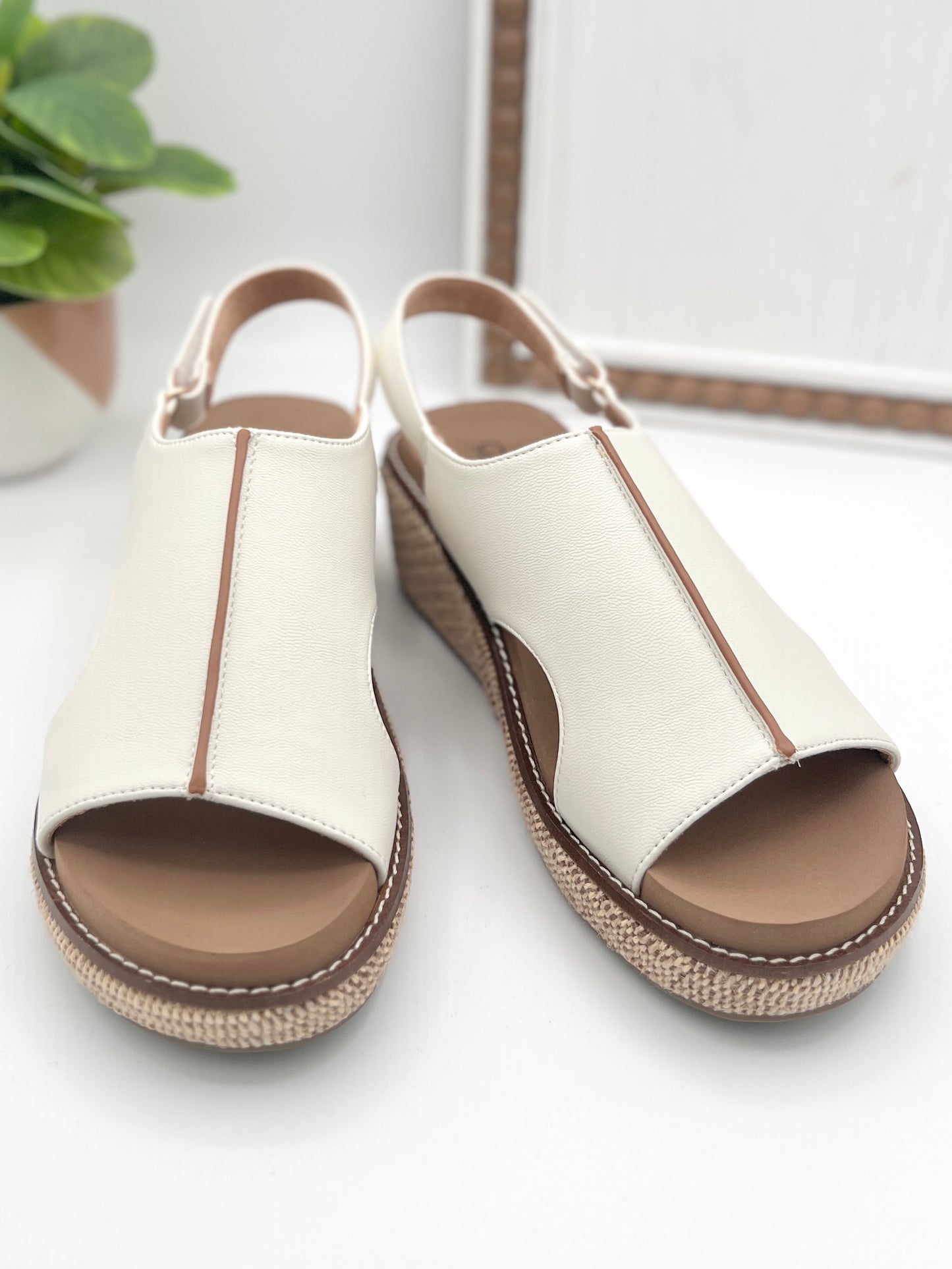 Corkys Volta II Wedge Sandals - White
