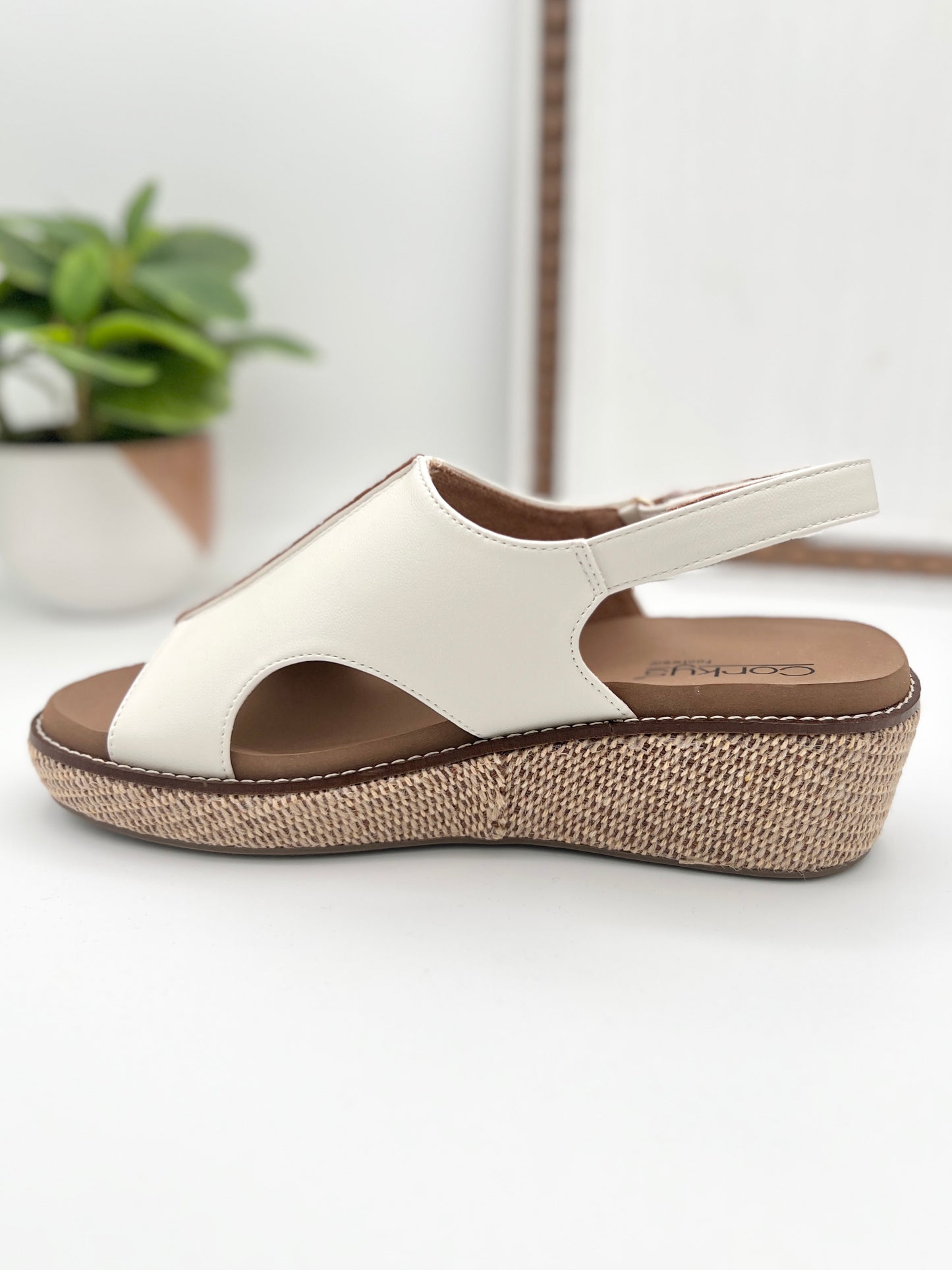 Corkys Volta II Wedge Sandals - White