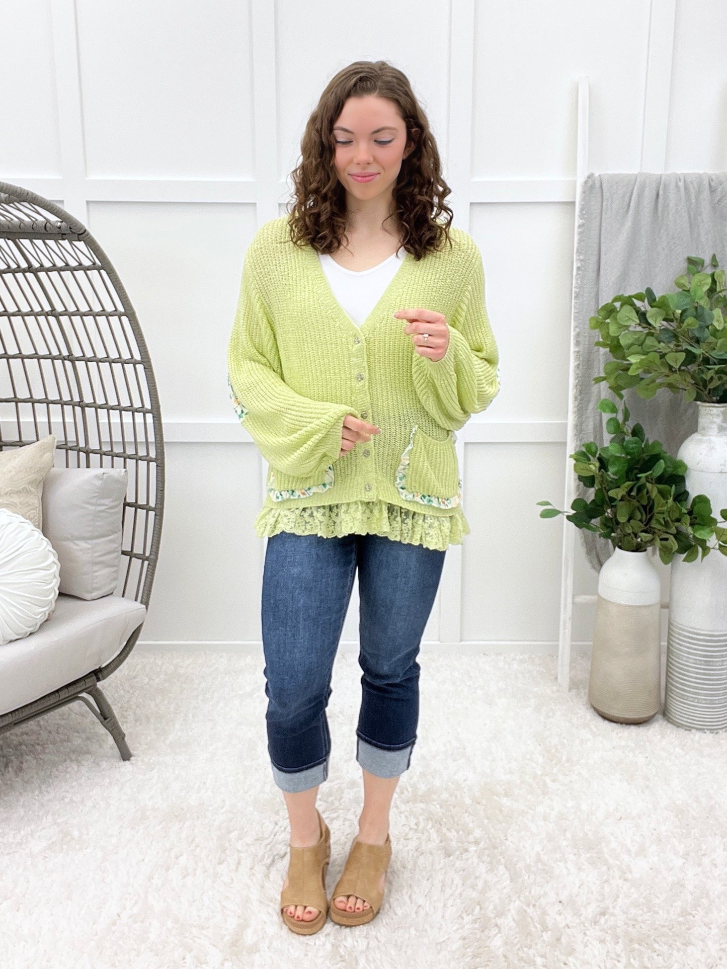 Sight To See Cardigan - Light Green