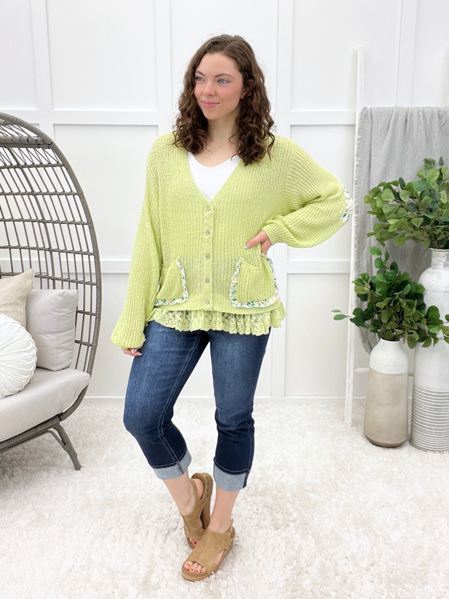 Sight To See Cardigan - Light Green