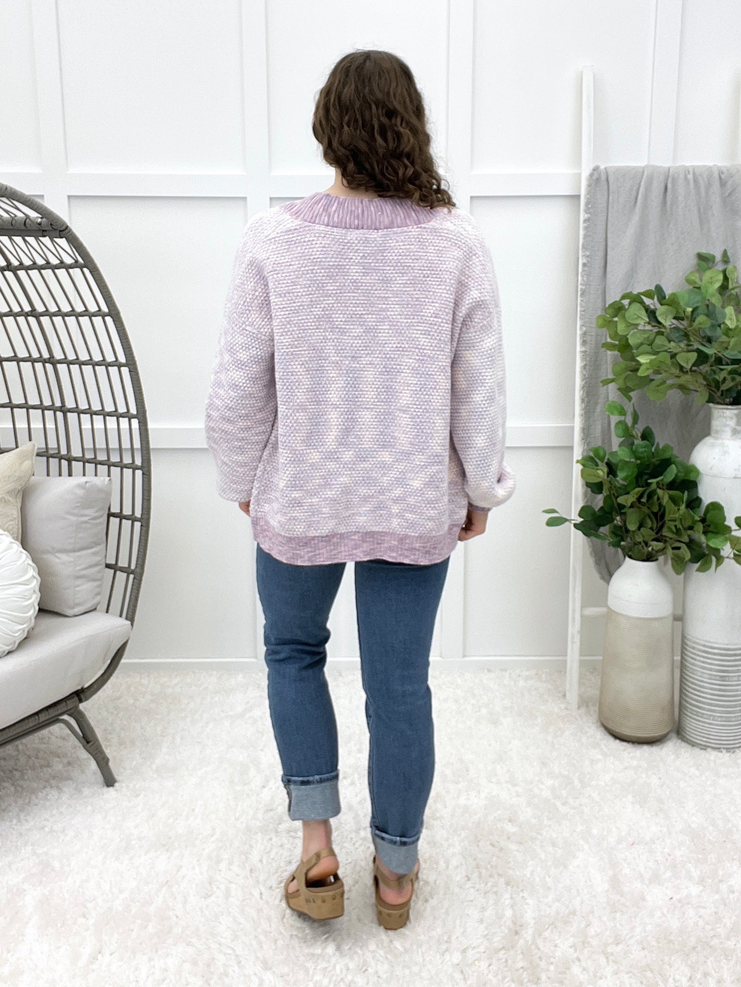 Before My Eyes Cardigan - Purple Mix