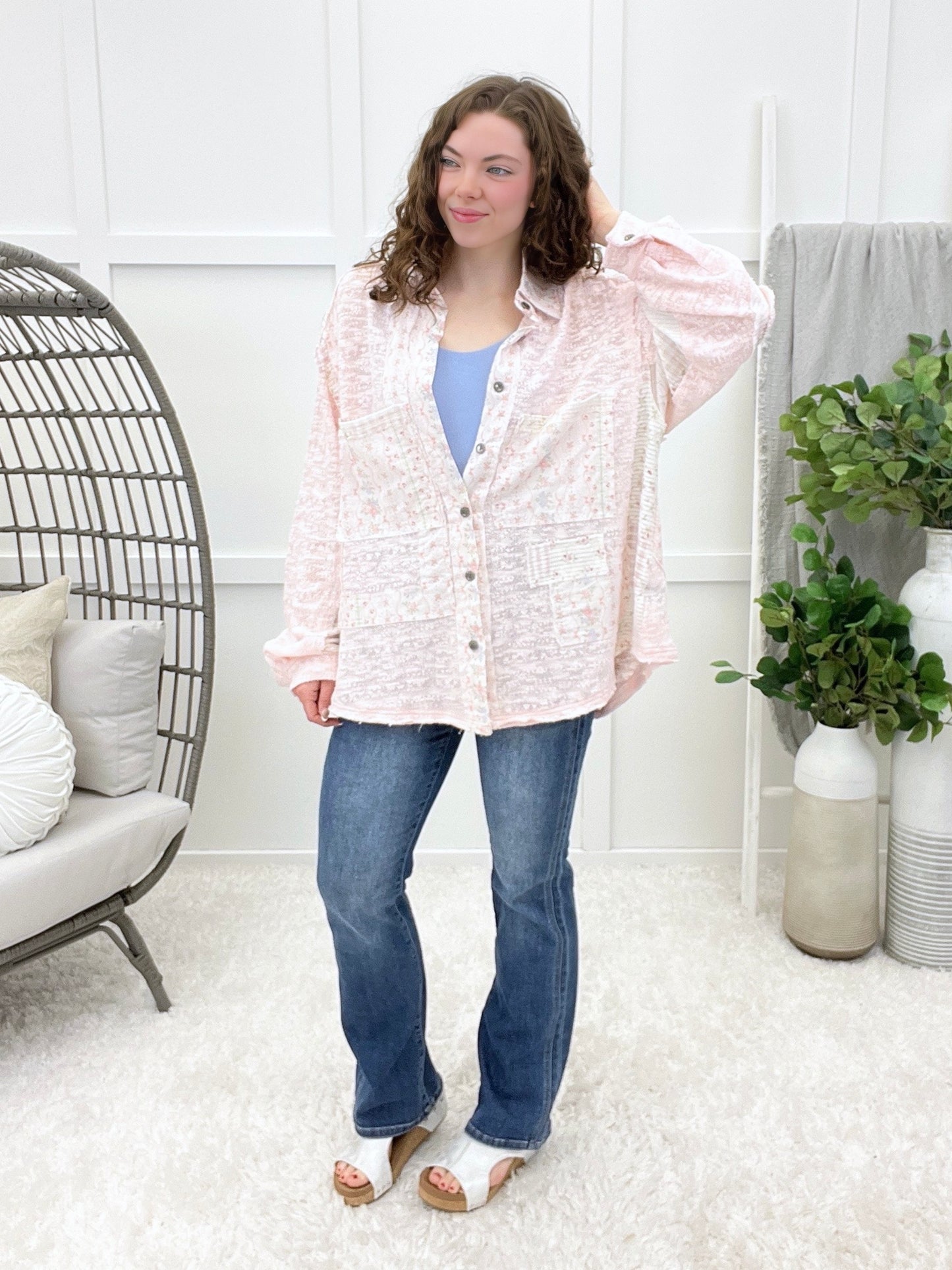 Beautiful Bloom Button-up Top