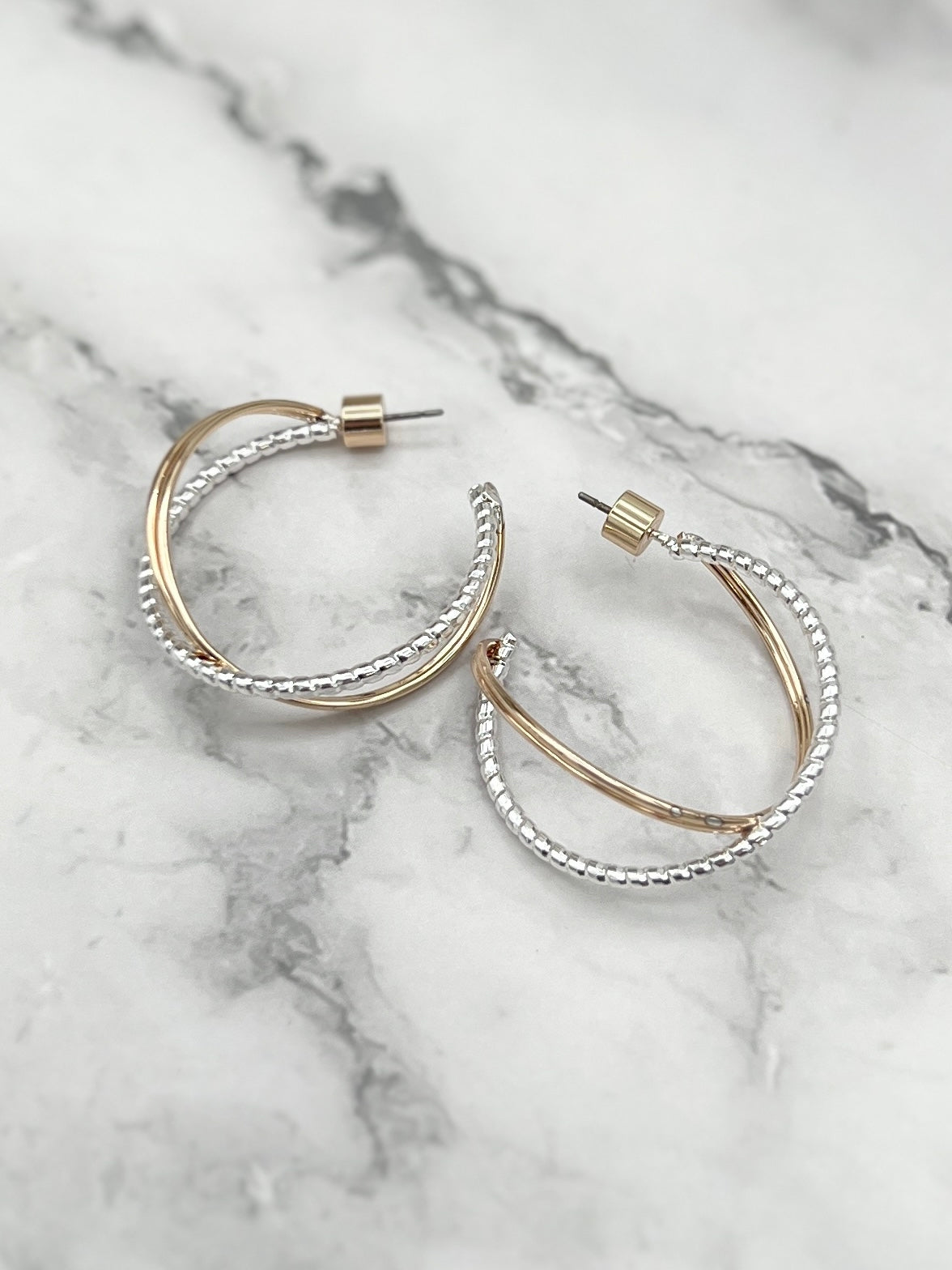 Twisted Duo Hoop Earrings