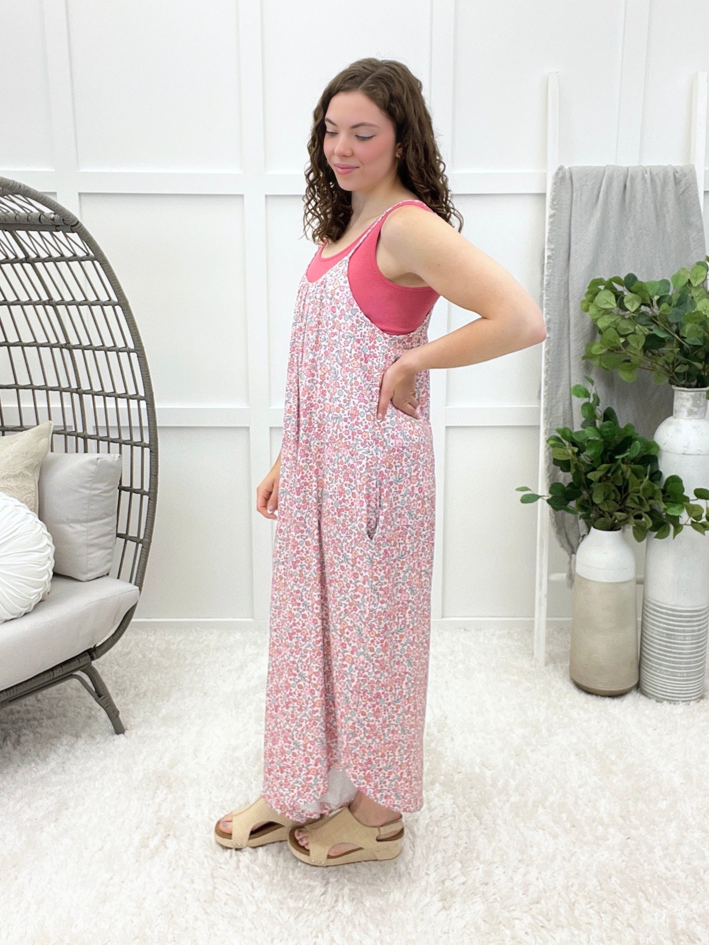 Time Is Right Romper - Mauve Ditsy