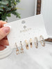 Crystal-Accented Gold Hoop Earring Set