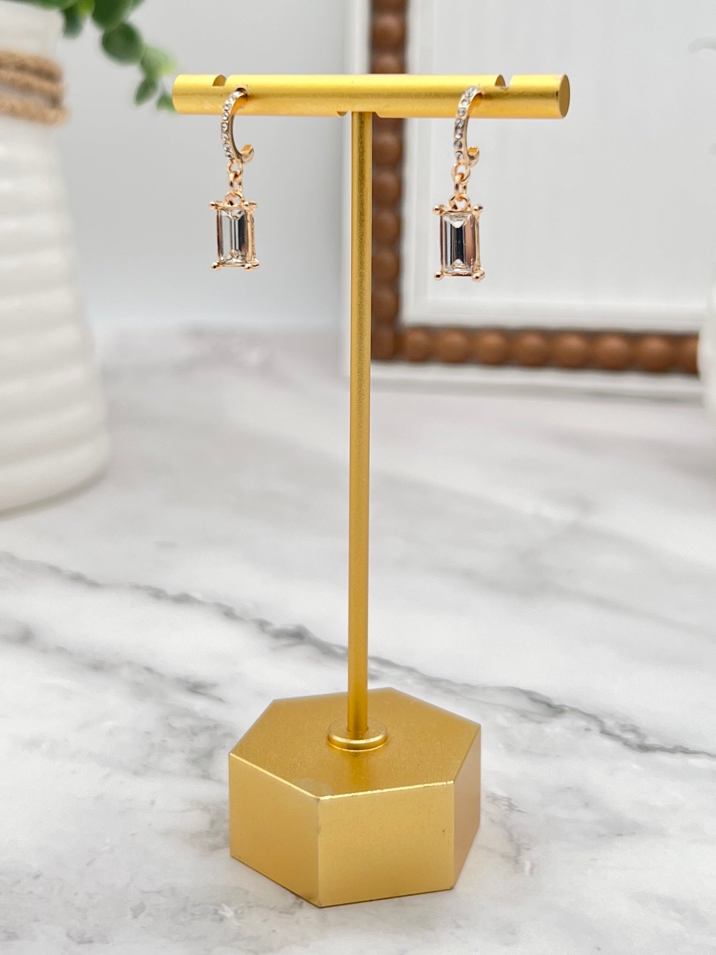 Crystal-Accented Gold Hoop Earring Set