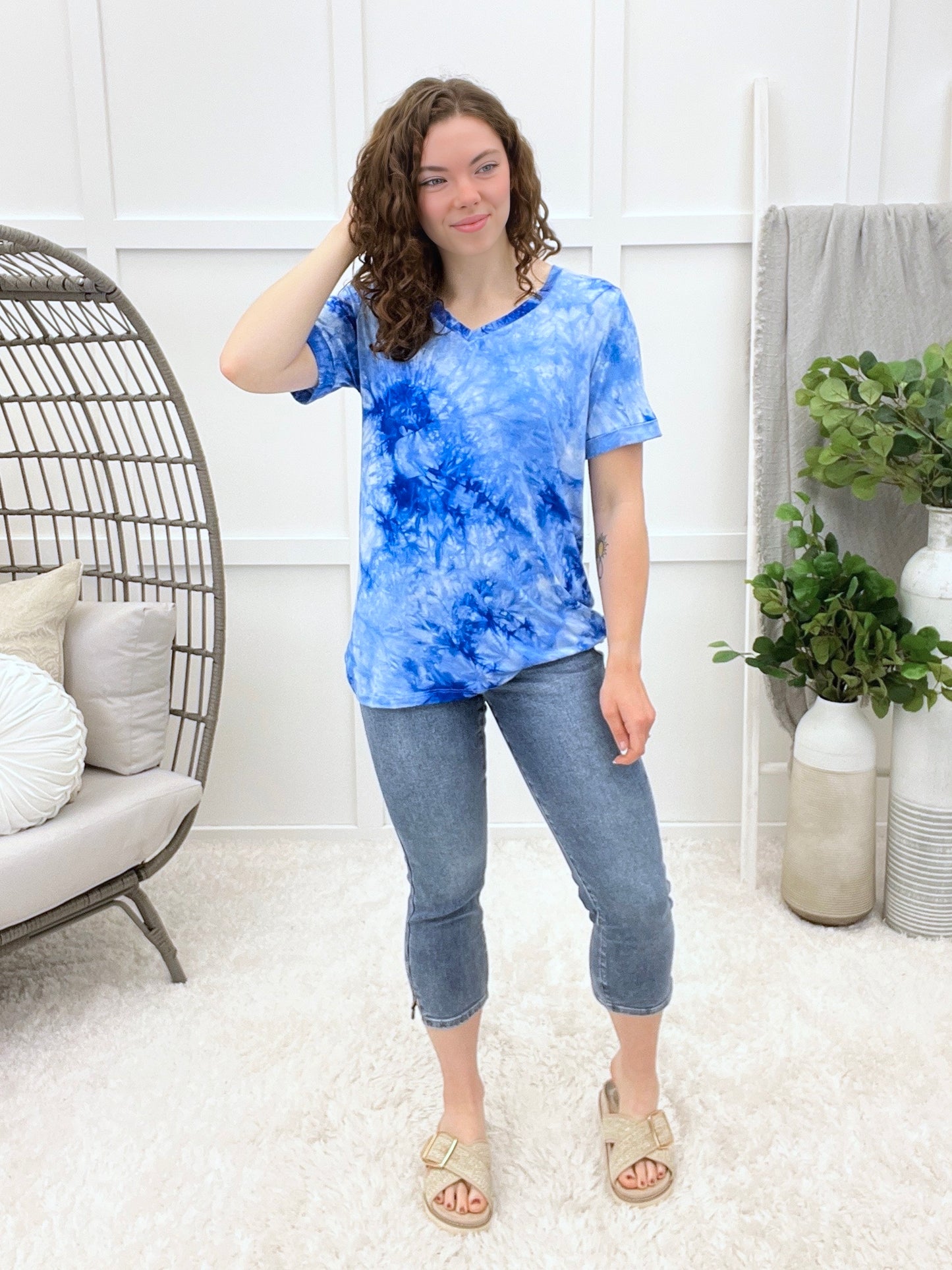 Chic Days Top - Blue Tie Dye