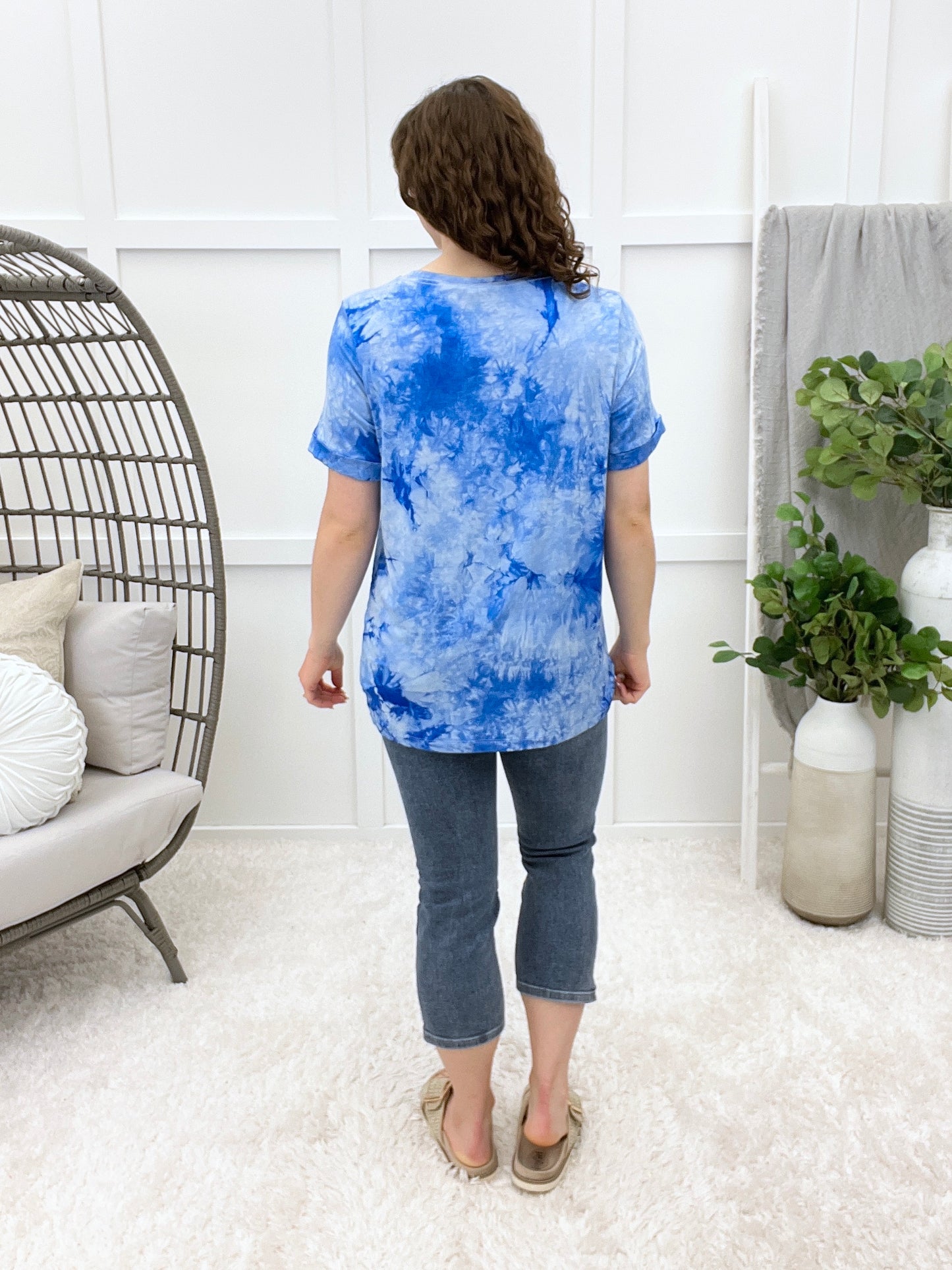 Chic Days Top - Blue Tie Dye