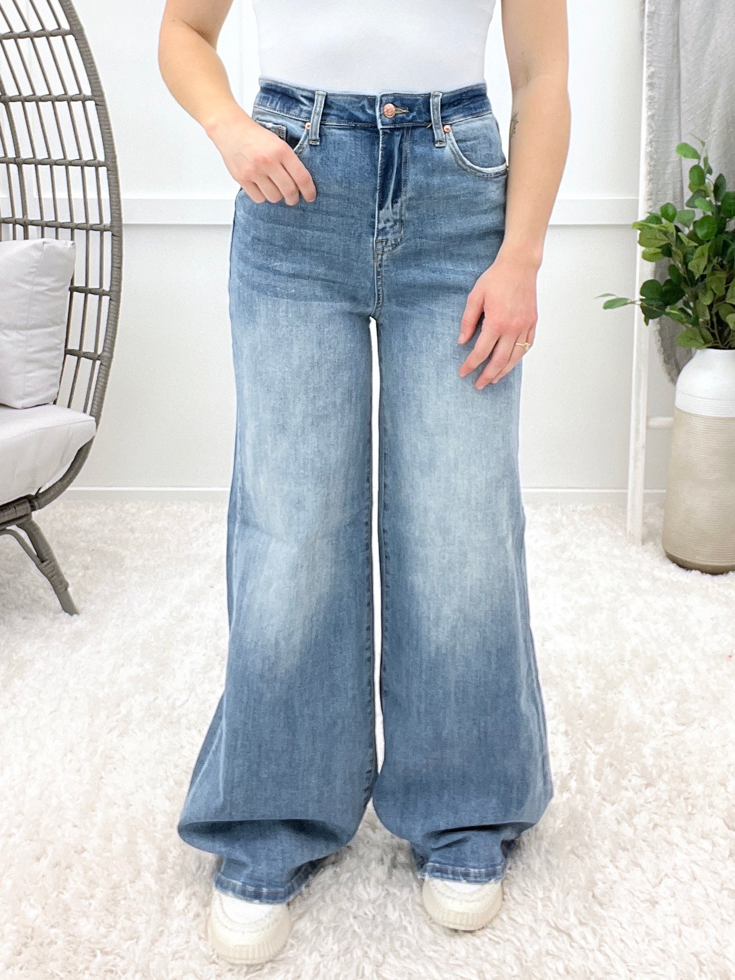 The Penelope From Saige High Rise Super Wide Leg Jeans