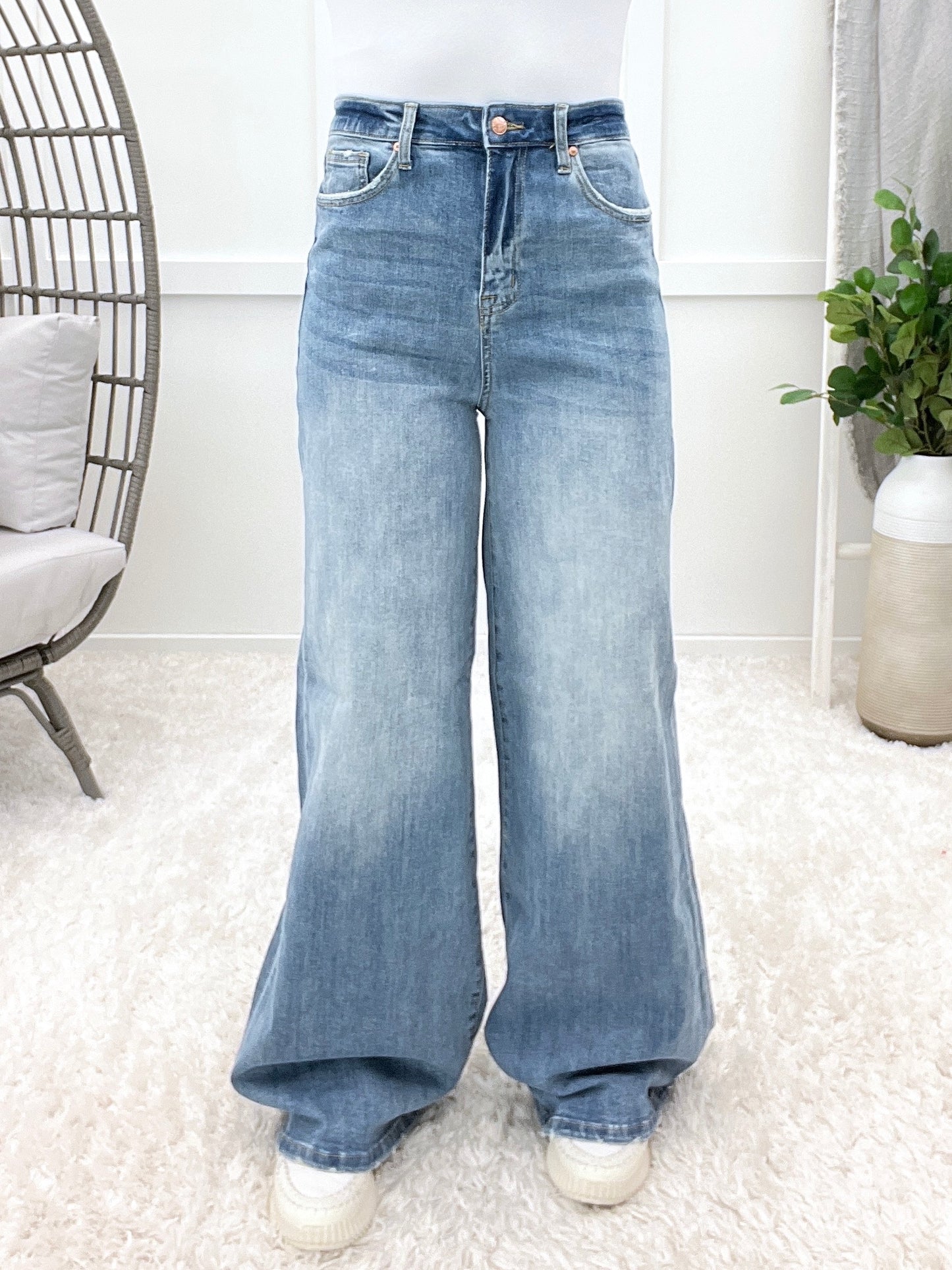 The Penelope From Saige High Rise Super Wide Leg Jeans