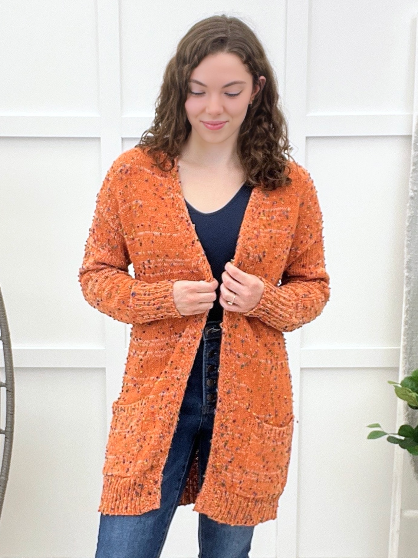 Always Up For Fun Cardigan - Pumpkin