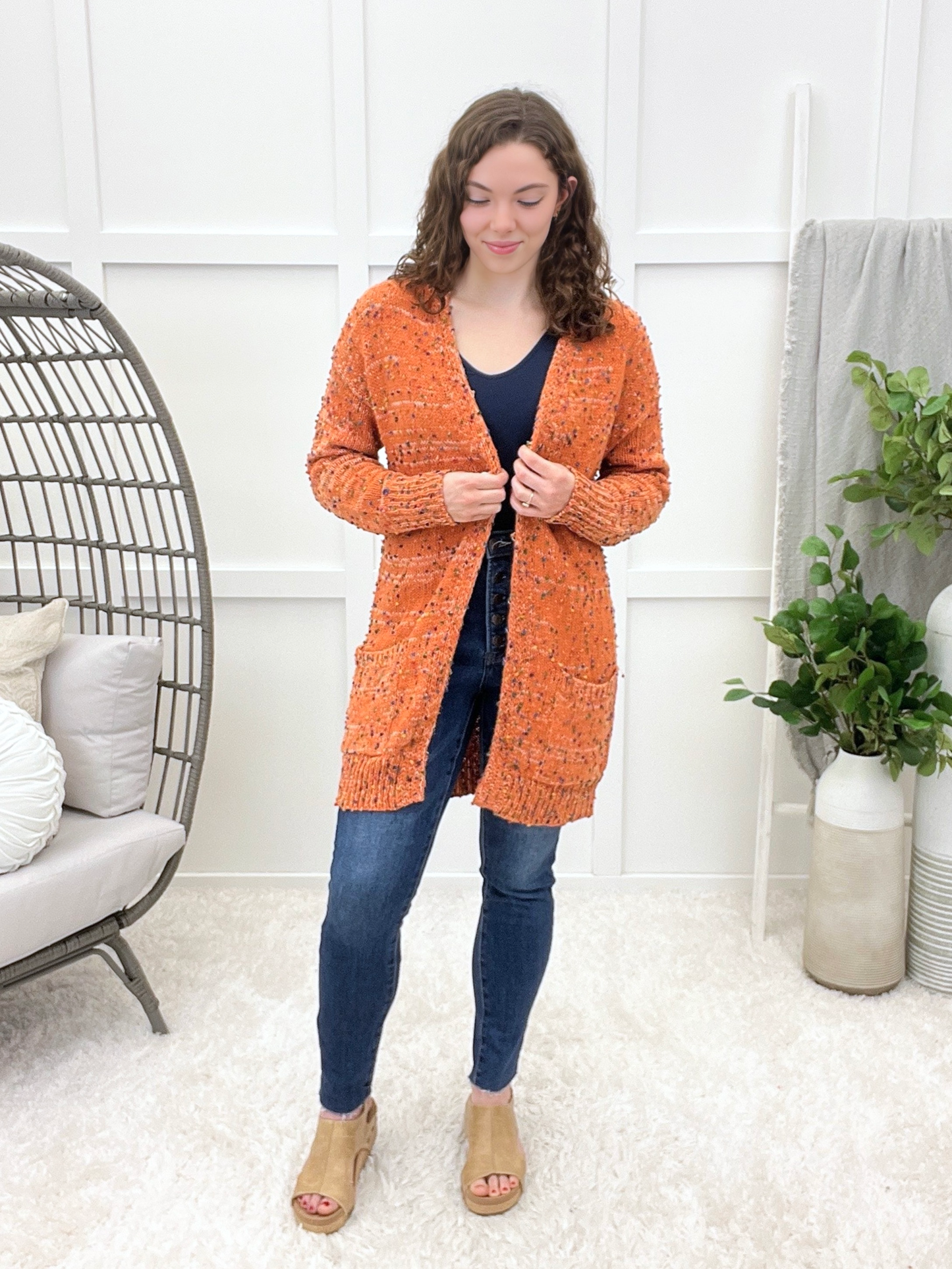 Always Up For Fun Cardigan - Pumpkin