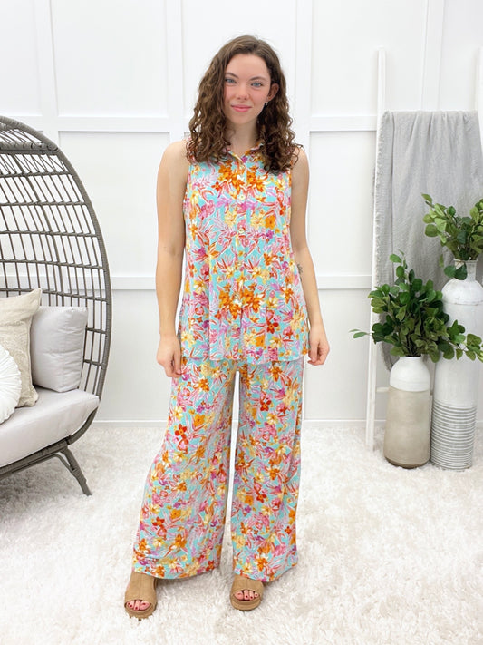 Dear Scarlett Brighter Vibes Shoreline Top And Pants Set
