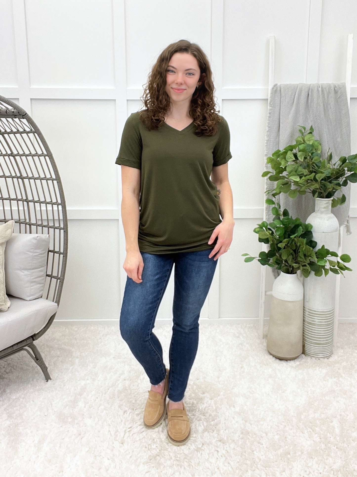 Chic Days Top - Dark Olive