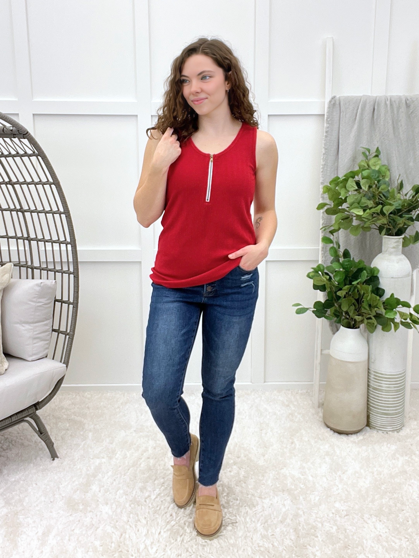 My Sweet Side Tank Top - Red