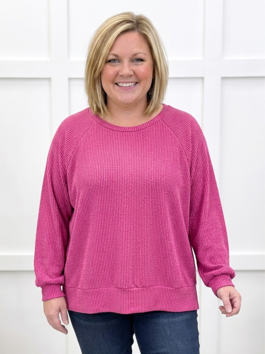 Horizon Comfort Pullover - Magenta