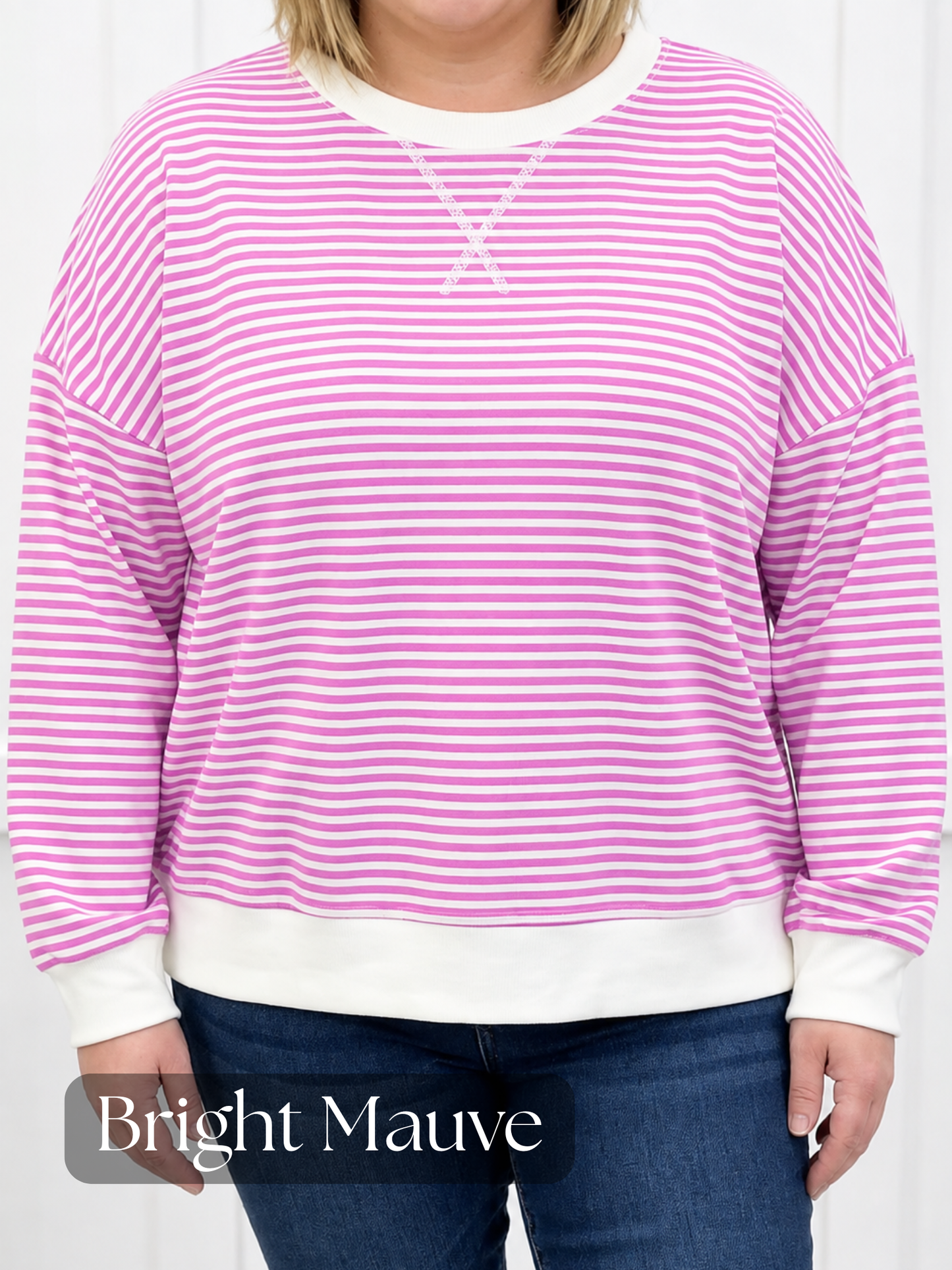Set Your Goals Striped Pullover