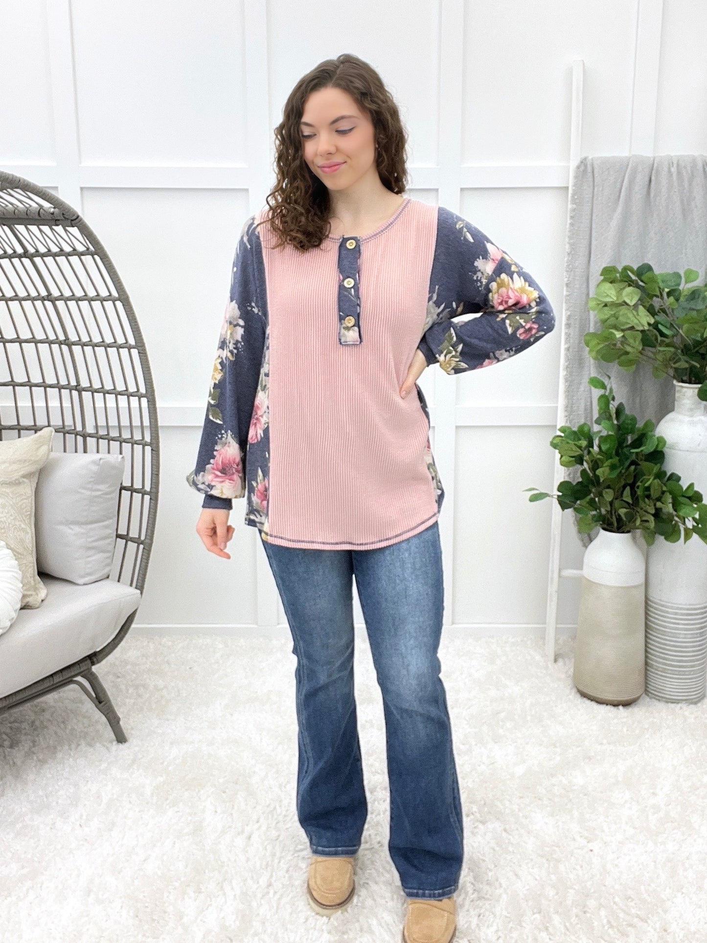 Blooming Days Sweatshirt - Navy