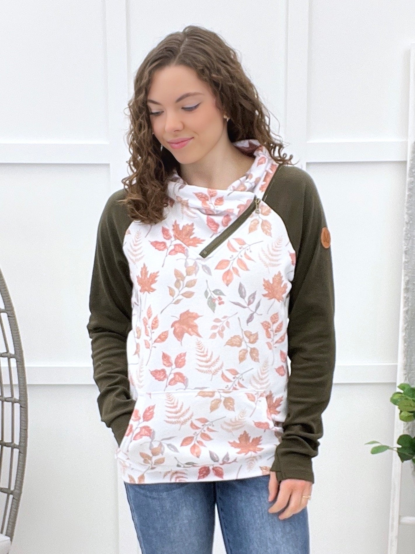 Rustic Blooms ZipCowl Sweatshirt
