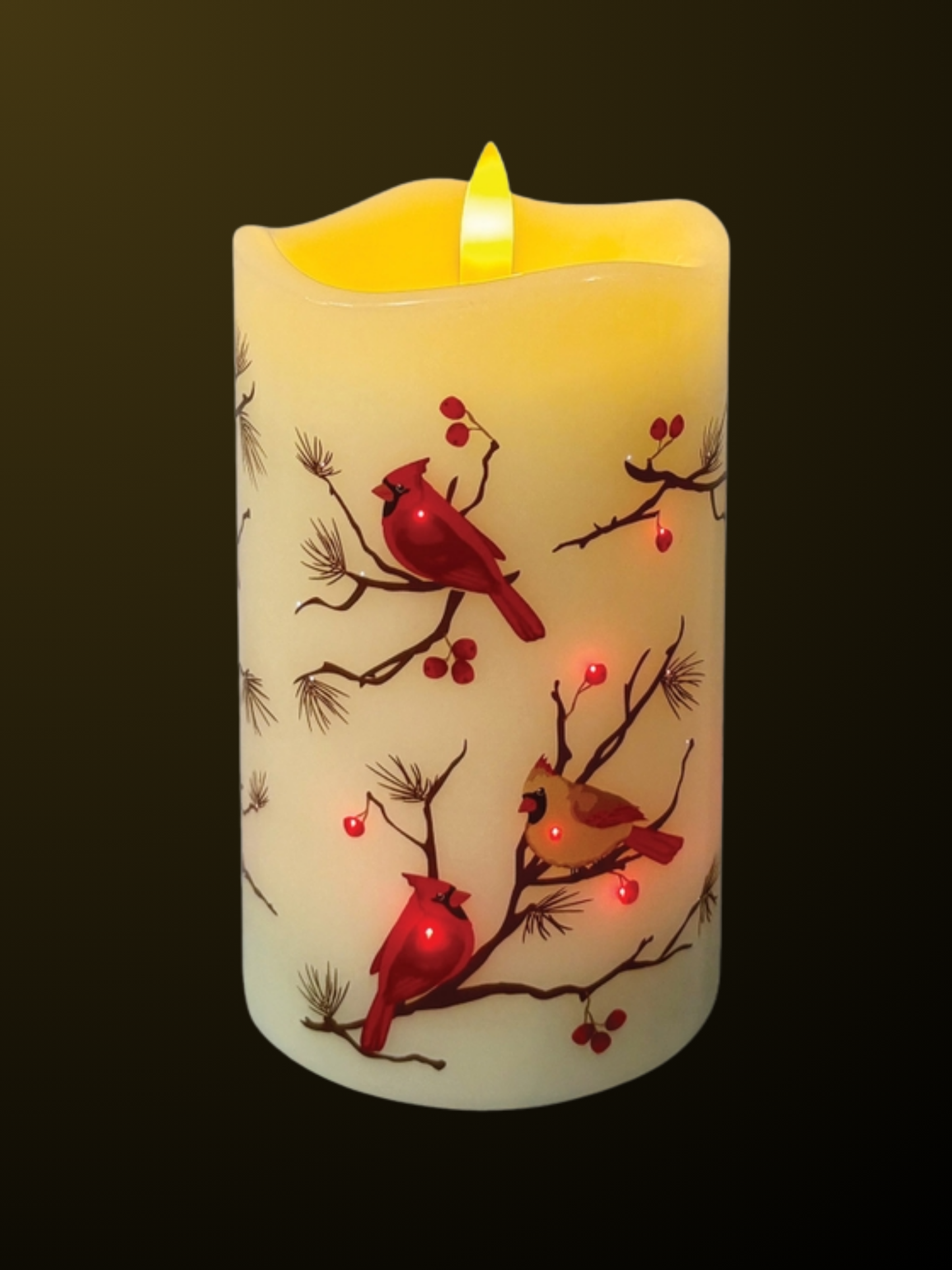5in Fiber Optic Flameless Candle - Birchwood