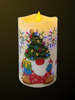 5in Fiber Optic Flameless Candle - Festive Gnome