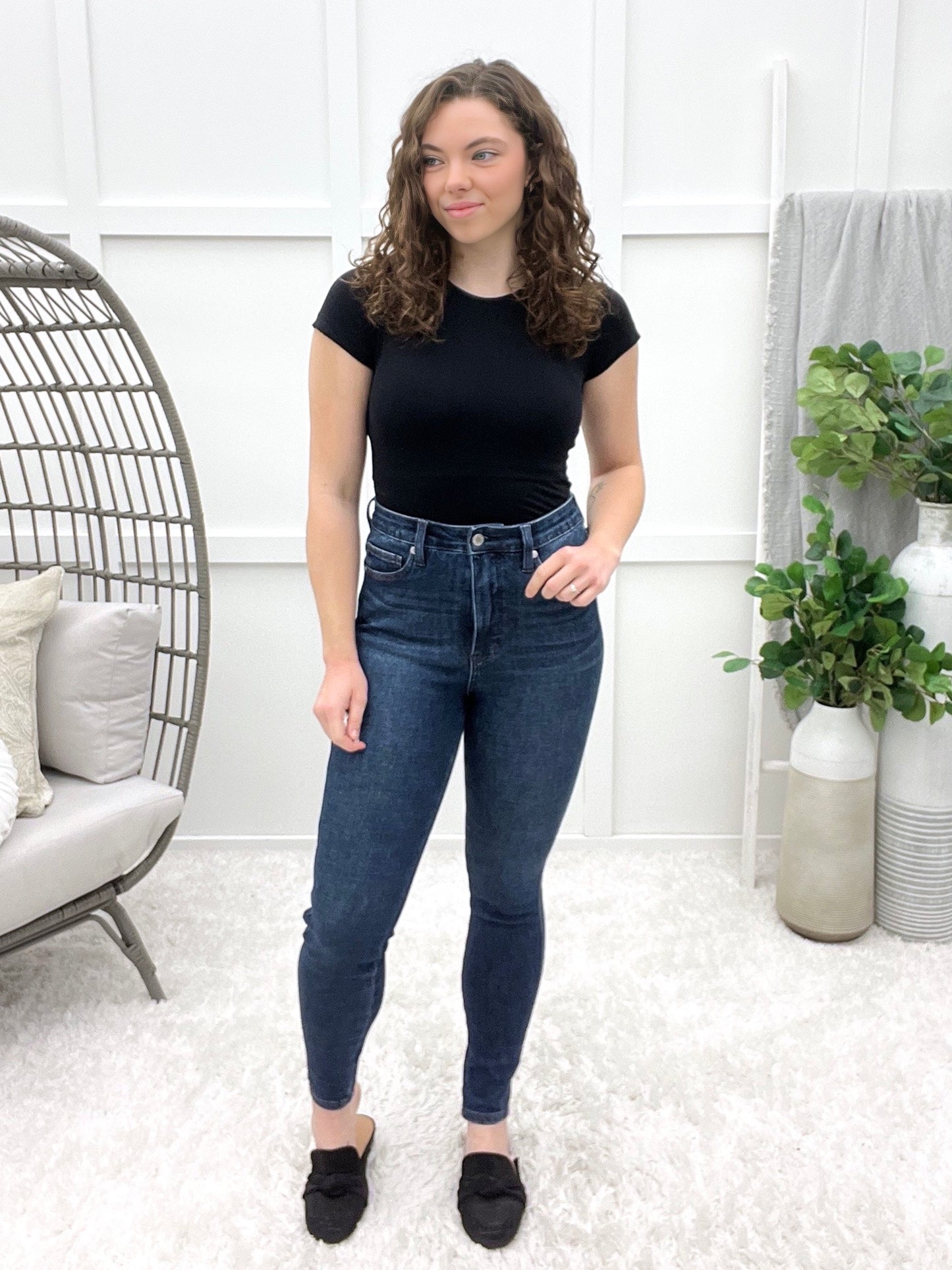 Judy Blue Christina High Waist Sienna Skinny With Bandana Loop Jeans