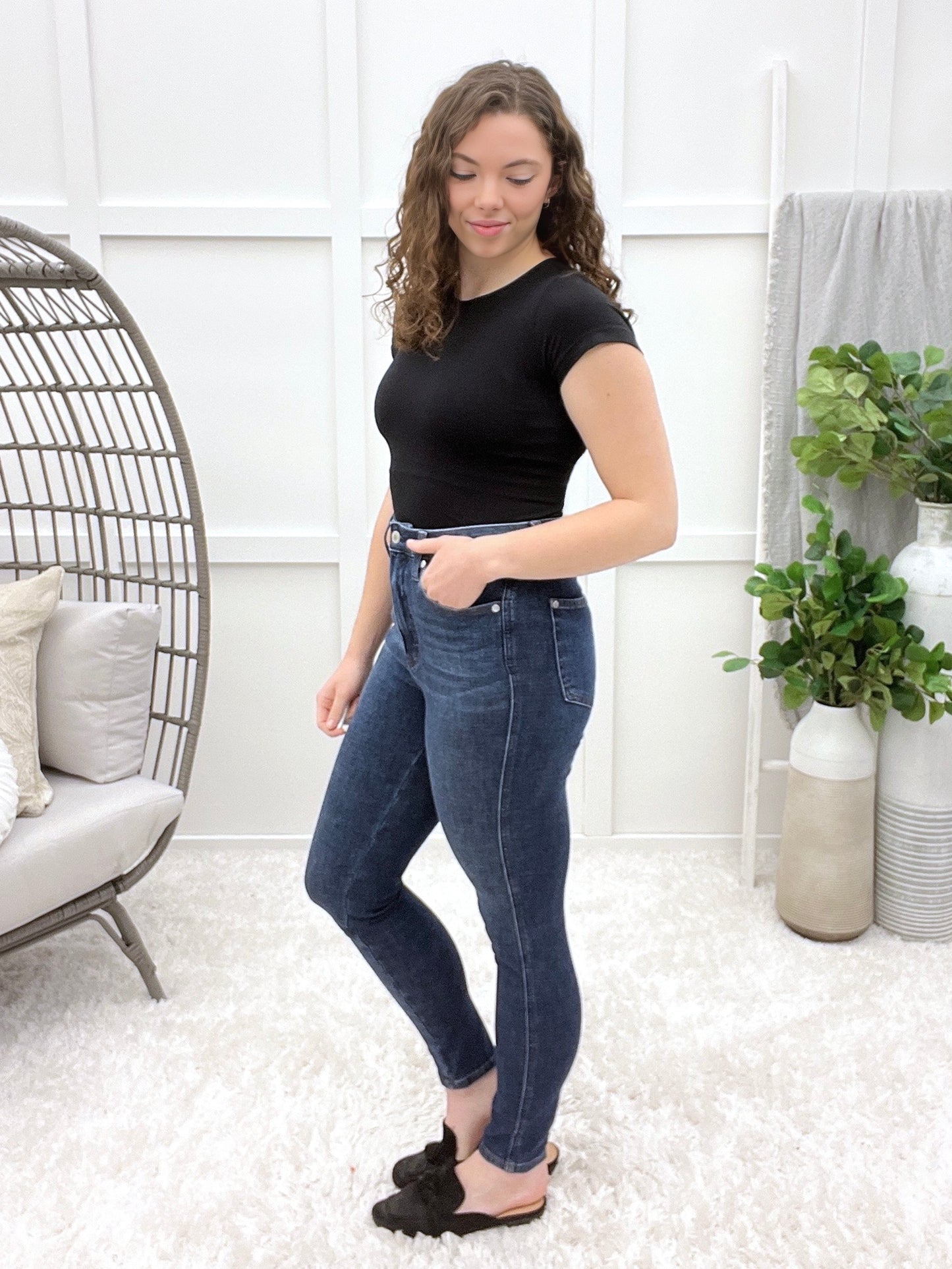 Judy Blue Christina High Waist Sienna Skinny With Bandana Loop Jeans