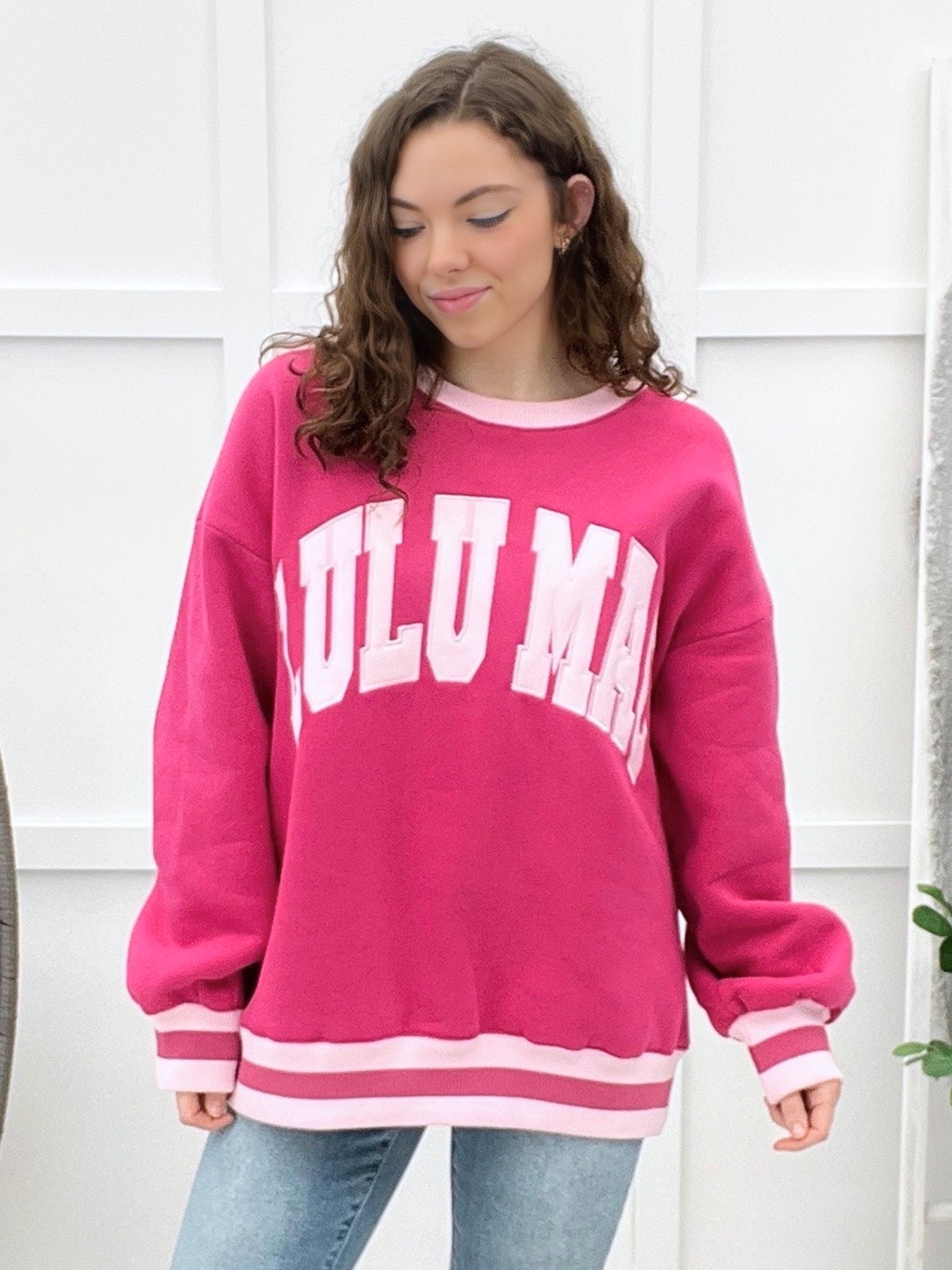 Lulu Mac Sweatshirt - Hot Pink/Light Pink