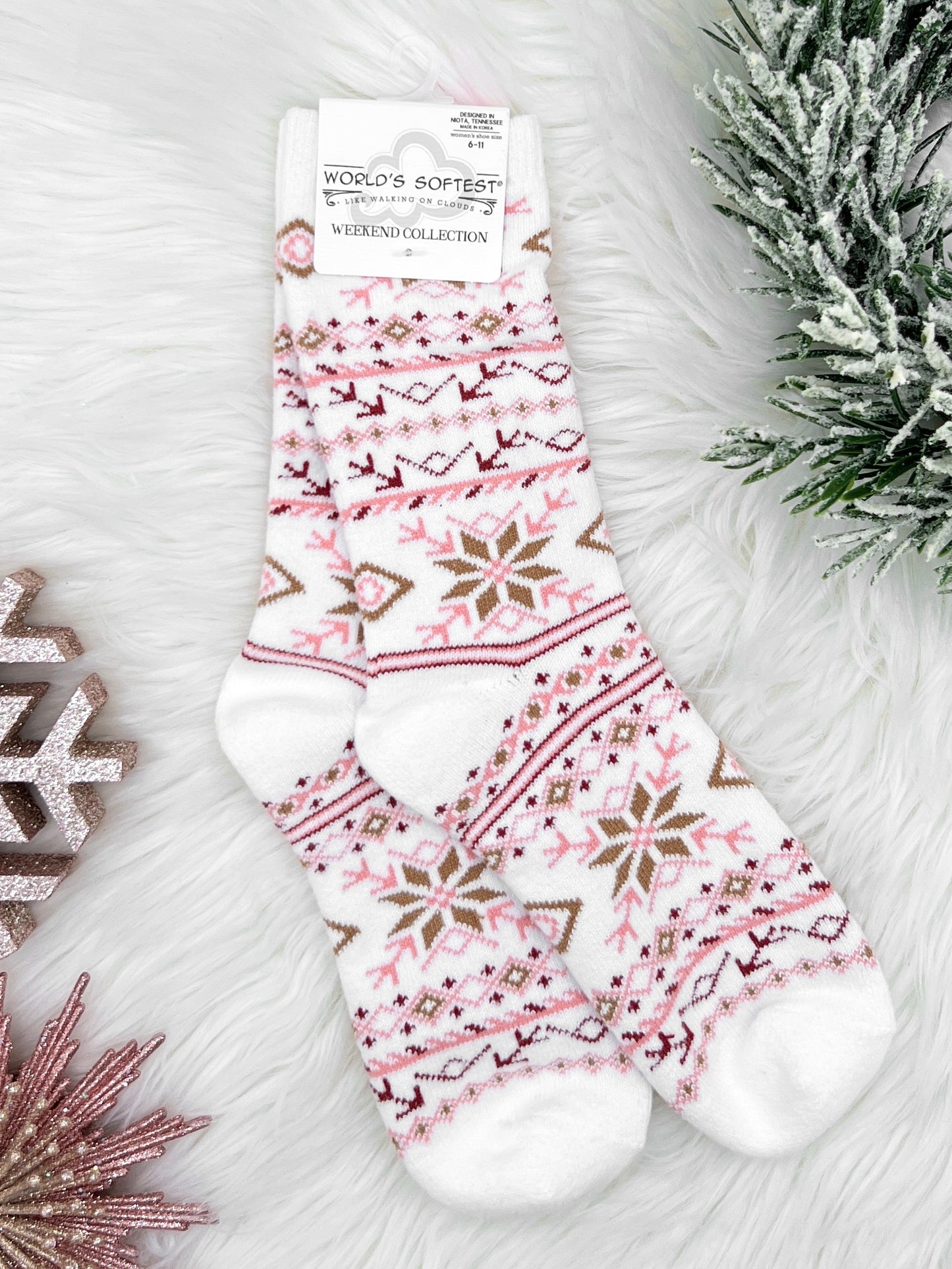 Fair Isle White Mini Crew