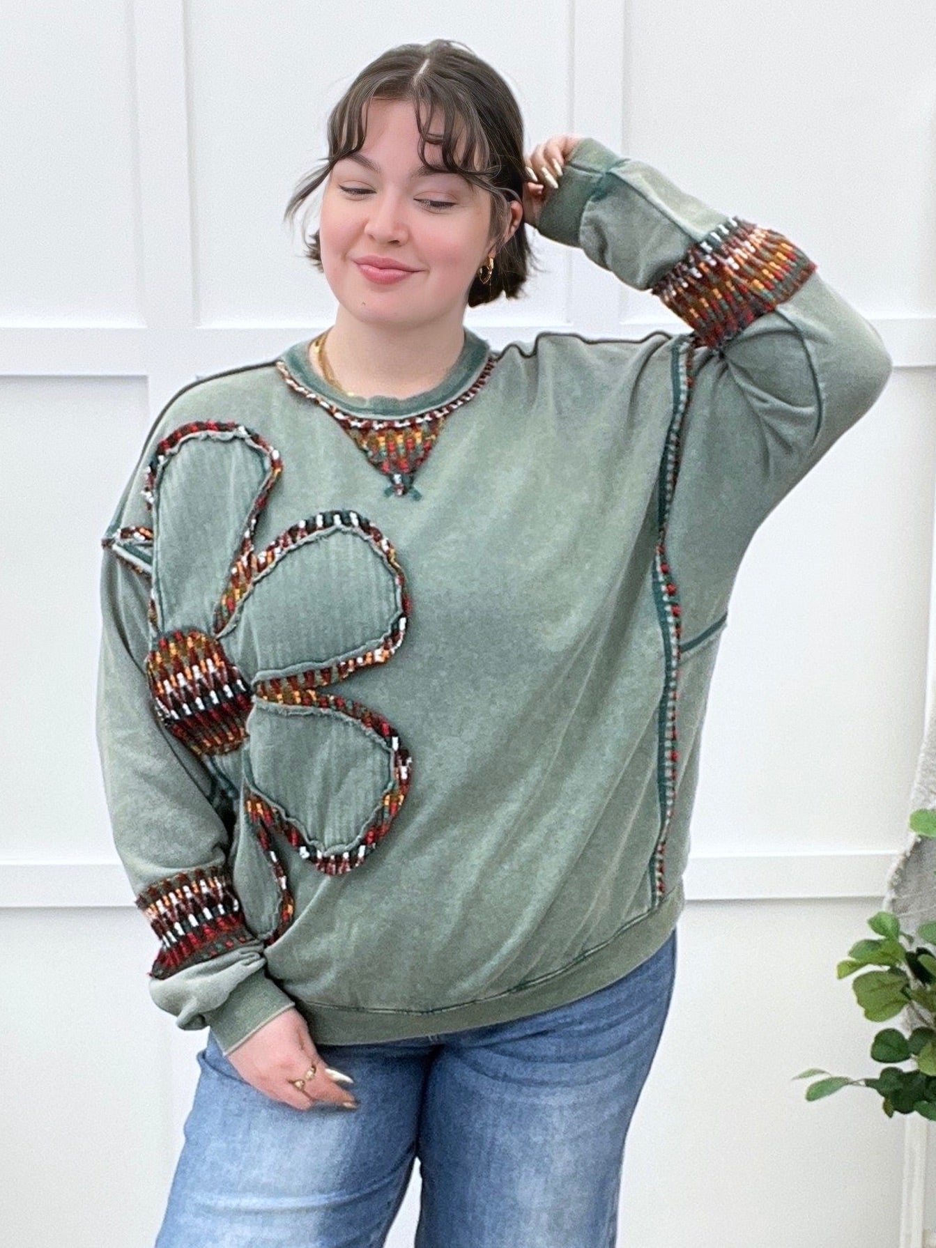 Boho Floral Charm Pullover by Easel