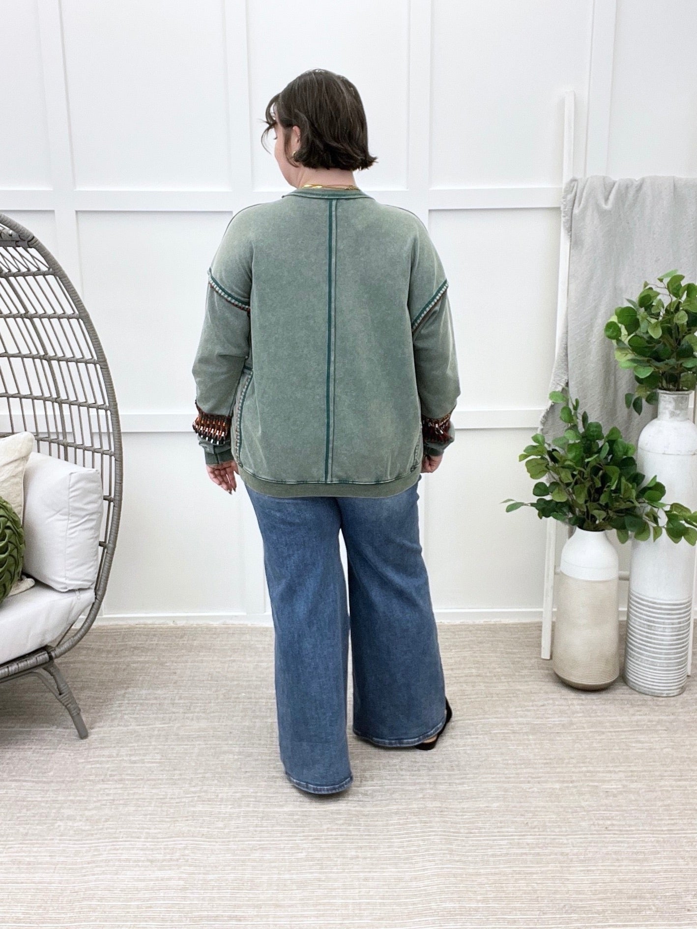 Boho Floral Charm Pullover by Easel