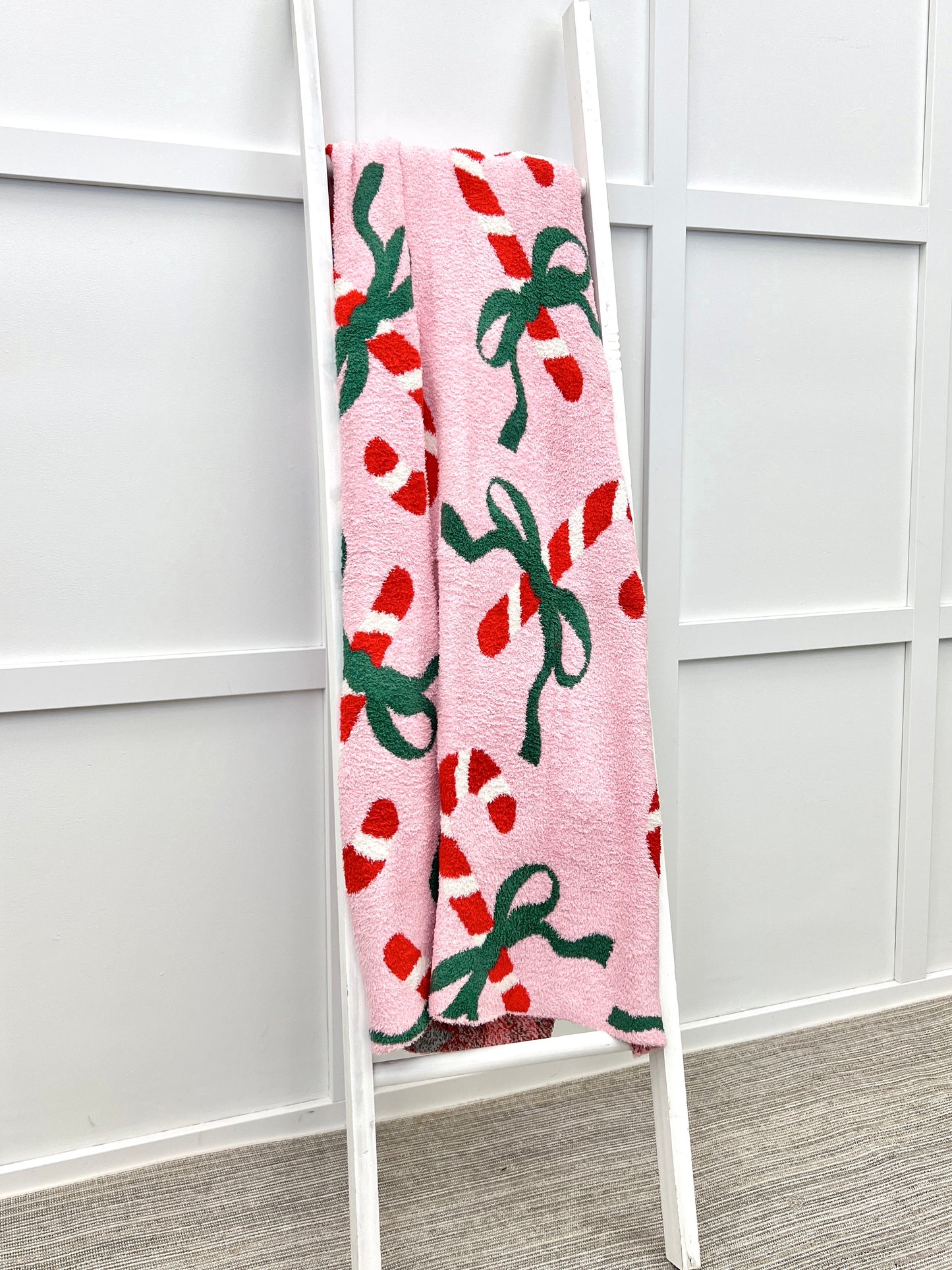 Sweet Candy Cane Lane Blanket