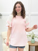Waffle Frills Top - Pink