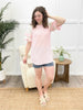 Waffle Frills Top - Pink