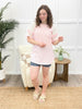 Waffle Frills Top - Pink