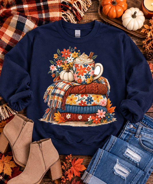 Cozy Season Stack Graphic Tee & Sweatshirt