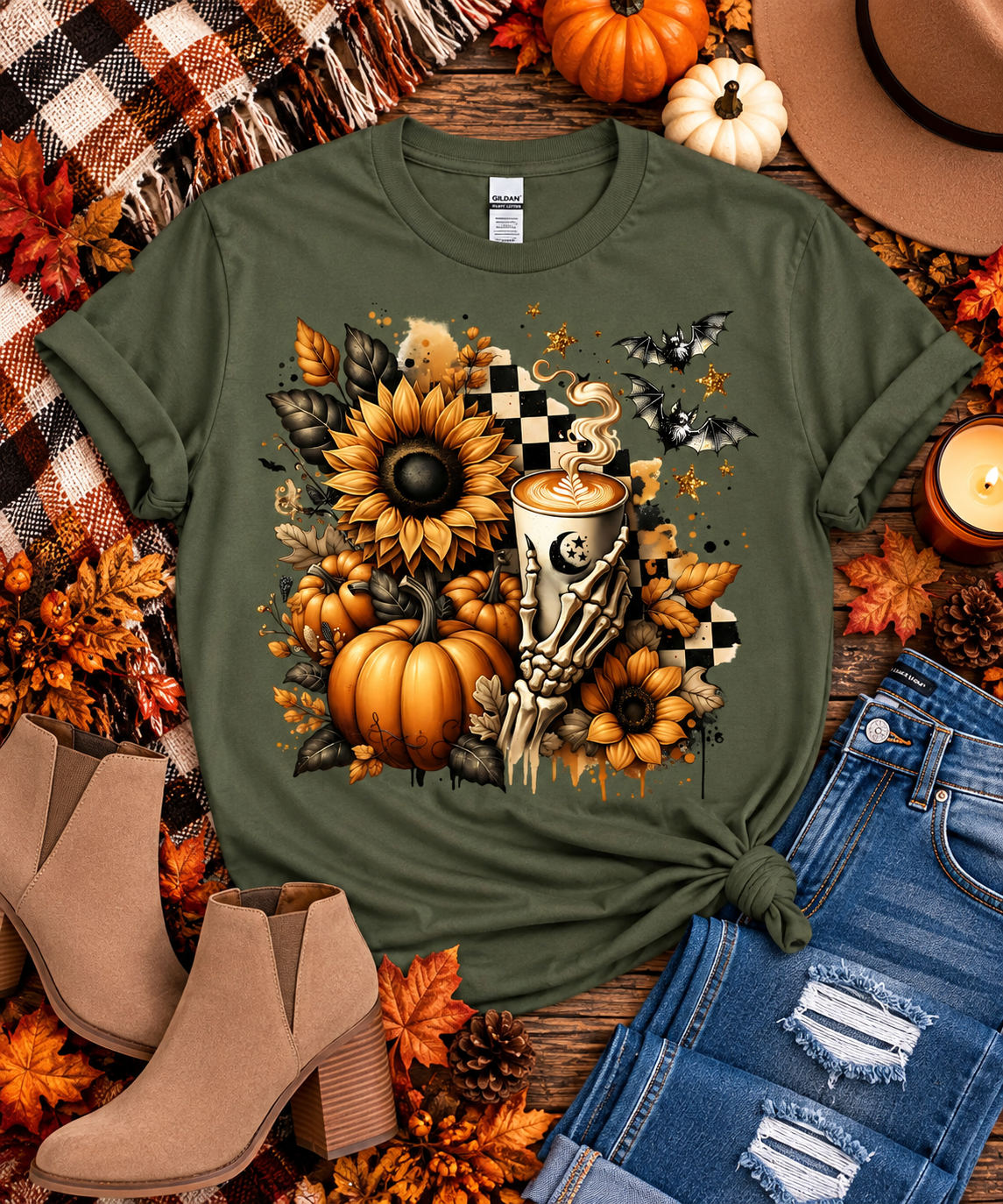 Midnight Brew & Sunflowers Graphic Tee + Sweatshirt