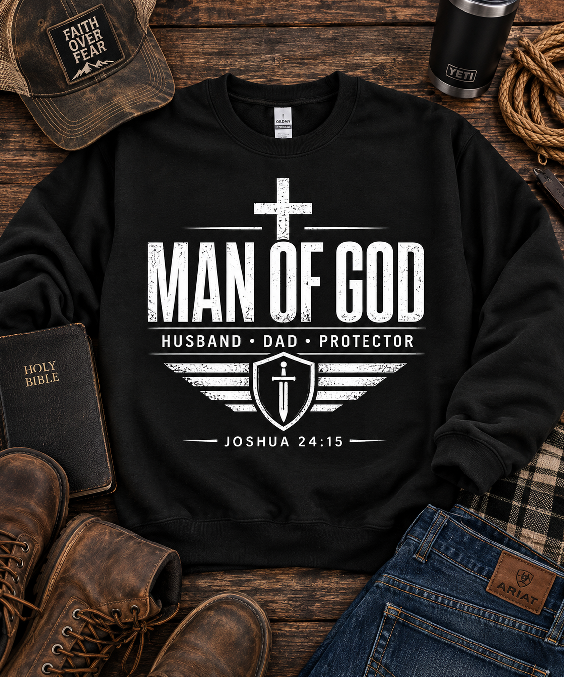 Man of God Graphic Tee + Sweatshirt