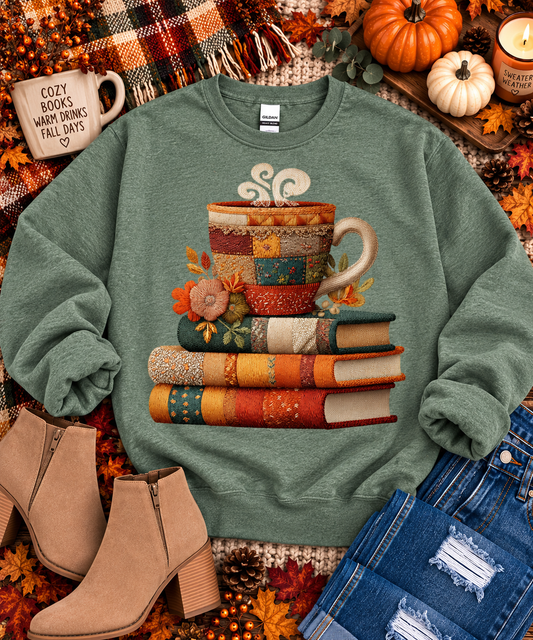 Cozy Chapters & Coffee Graphic Sweatshirt