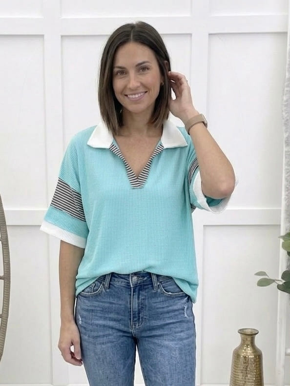 First Class Charm Top - Dk Mint