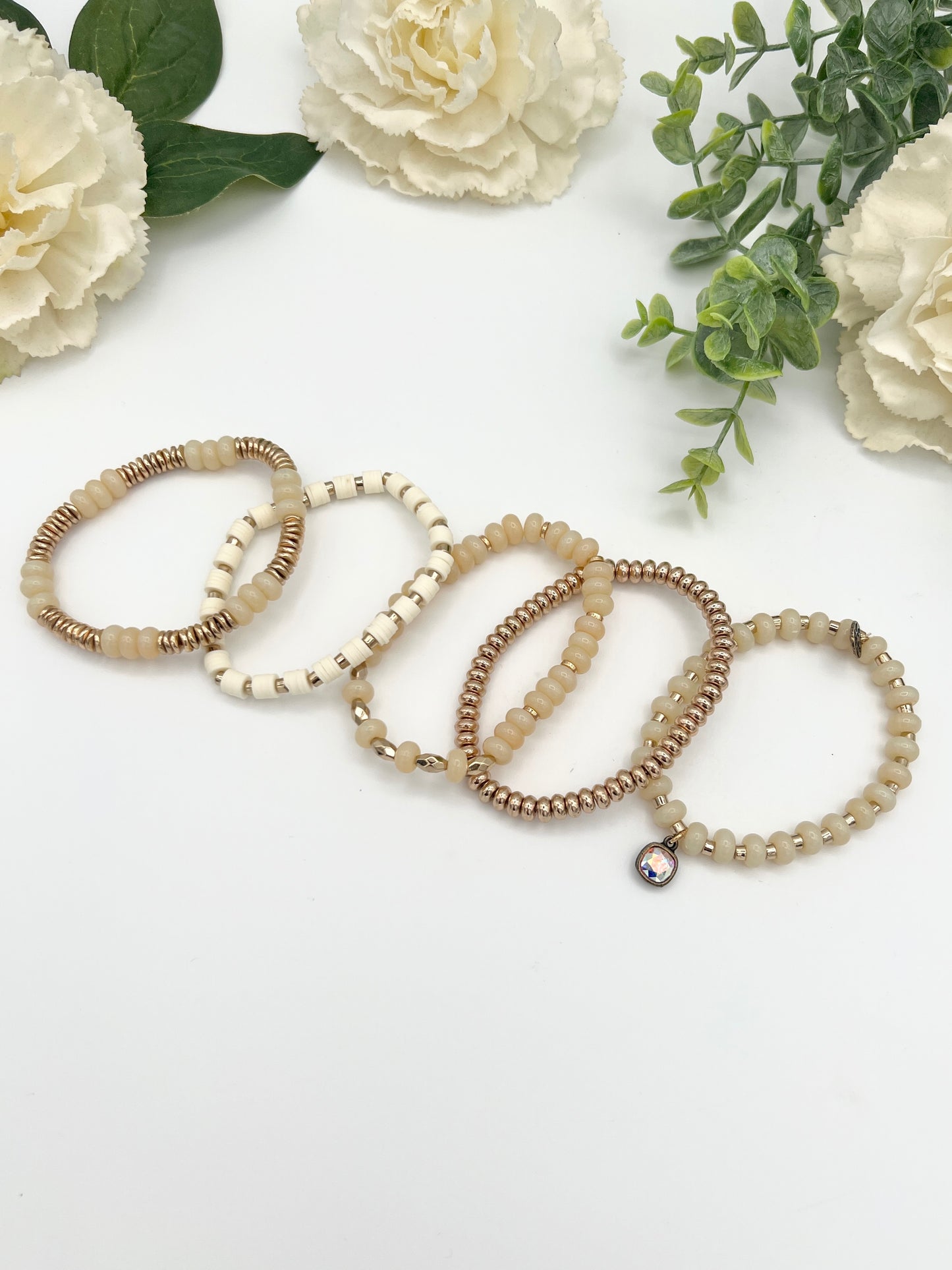 Golden Kiss Bracelet Set - Cream