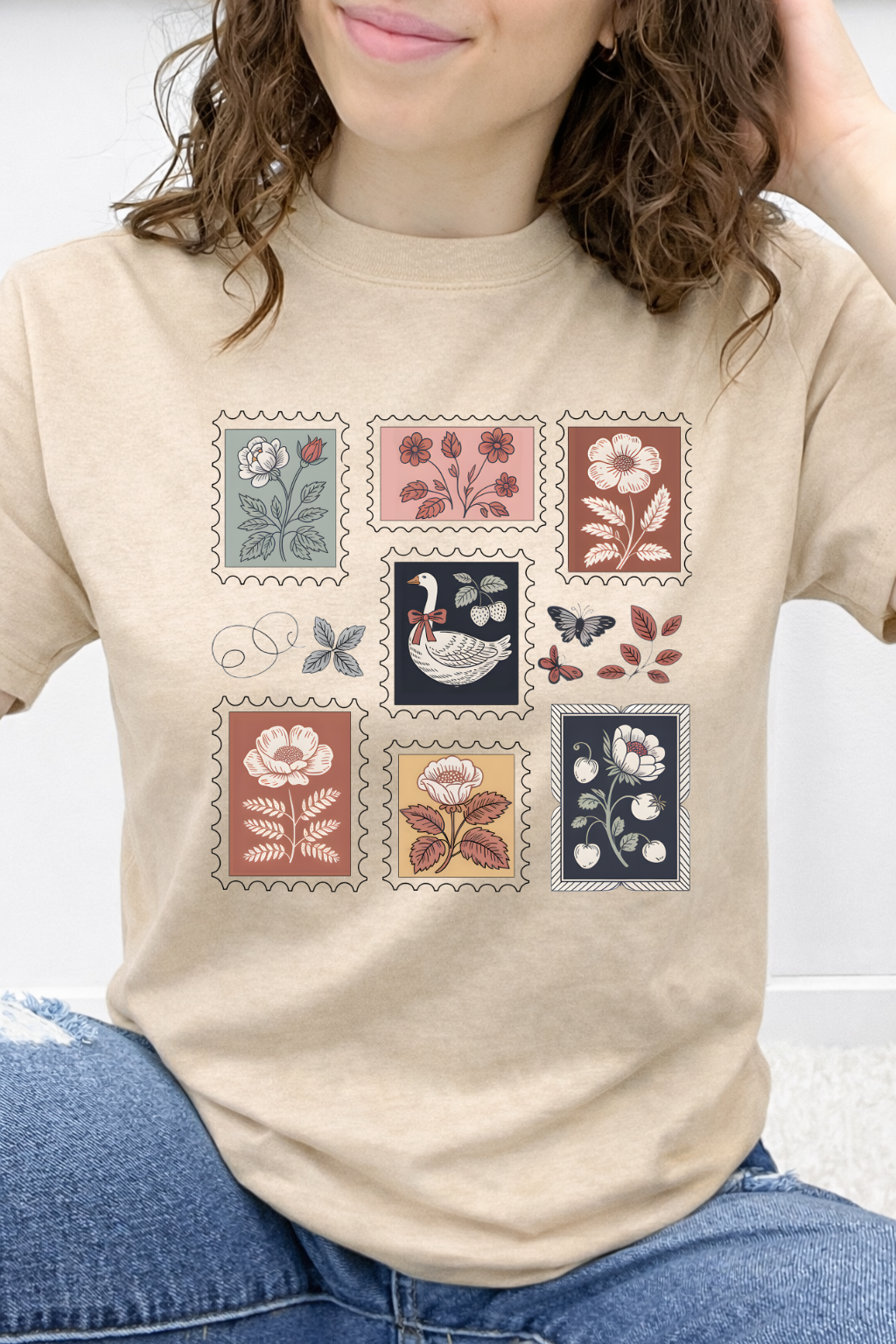 Floral Goose Postage Graphic Collection